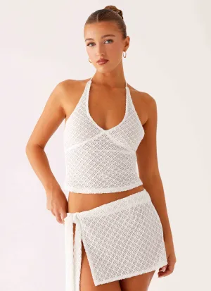 Bernie Halter Top - Ivory DropShoulder