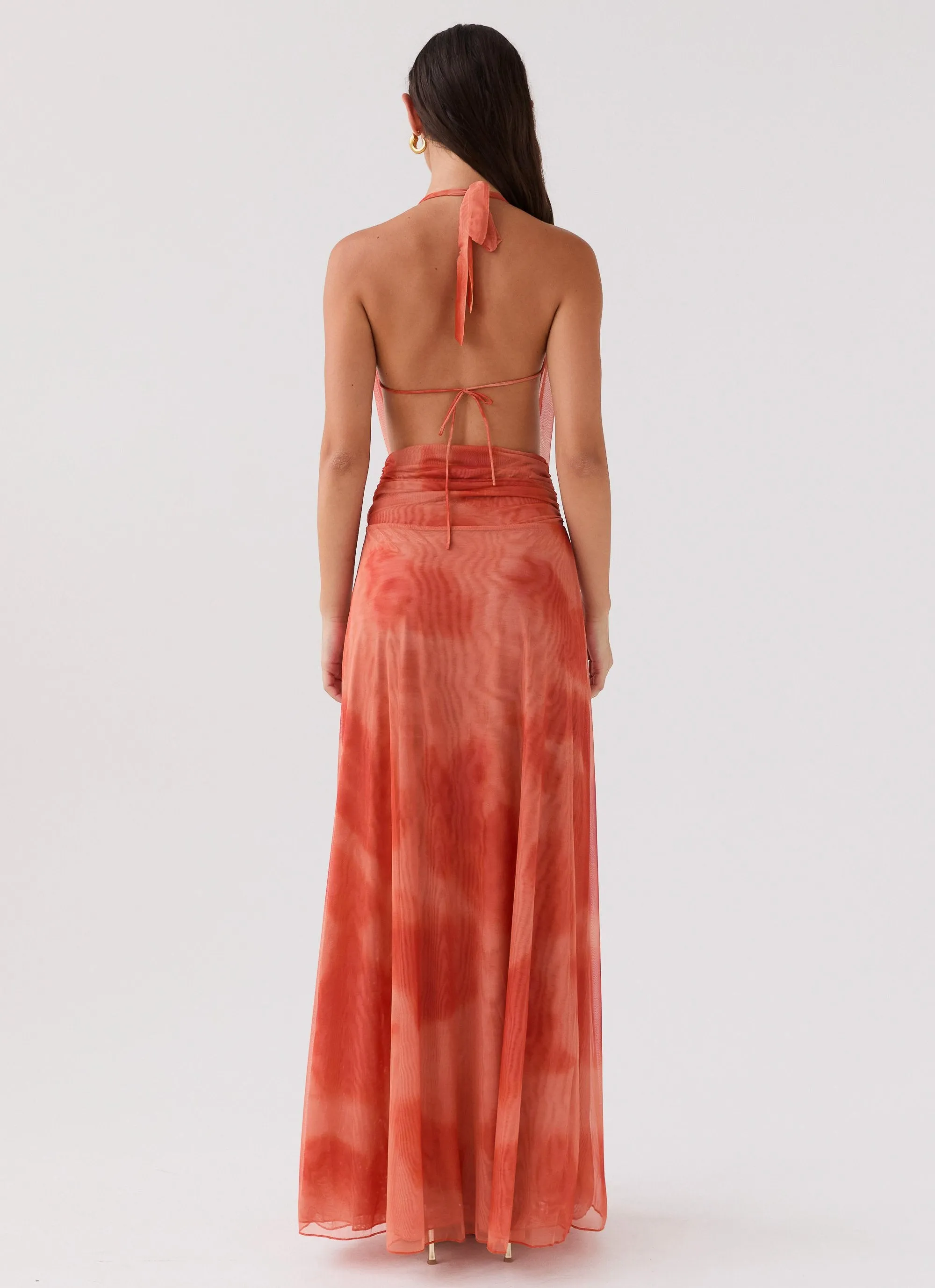 Elysia Chiffon Maxi Dress - Fiery Fusion Work From Home Boho chic