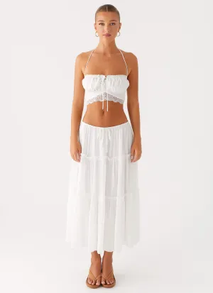 Evi Midi Skirt - Ivory Eco Friendly Dye