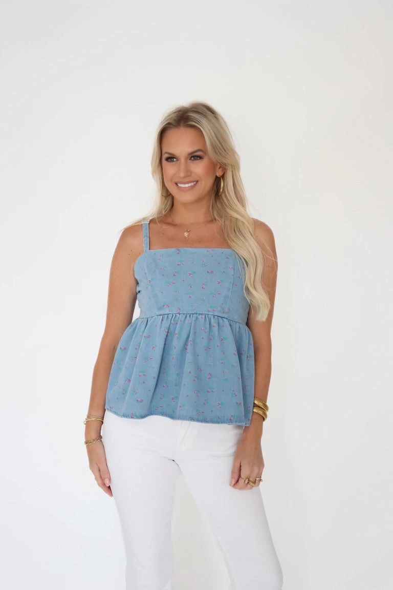 Sadie Peplum Top (FINAL SALE) Recycled Polyester Blend