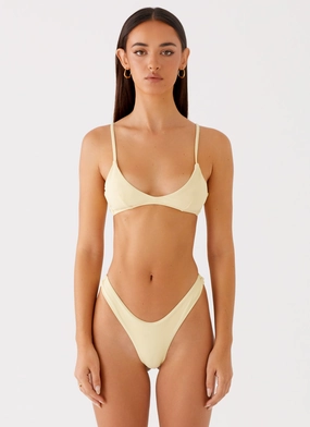 Jacklyn Bikini Bottoms - Yellow Breezy-Fabric