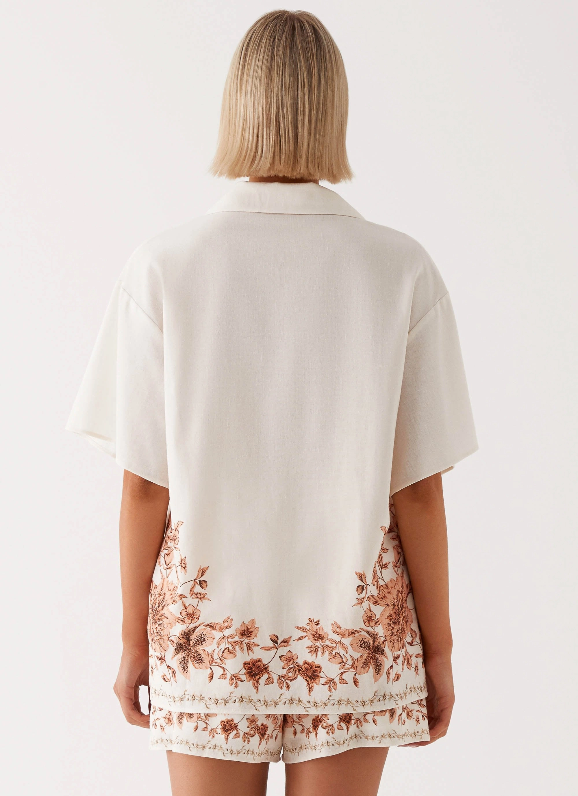 Dreamy Days Oversized Linen Shirt - Ivory Stretchable Cuffs