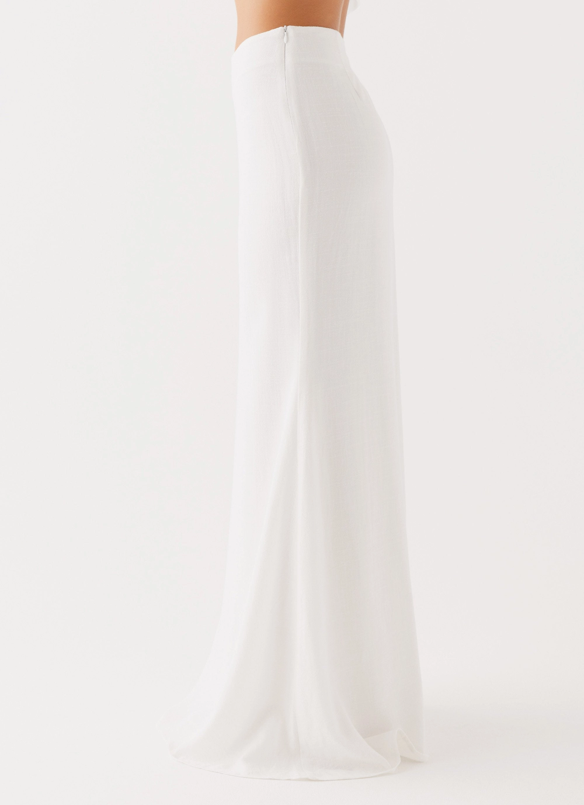 Parker Linen Maxi Skirt - White Ethical Manufacturing