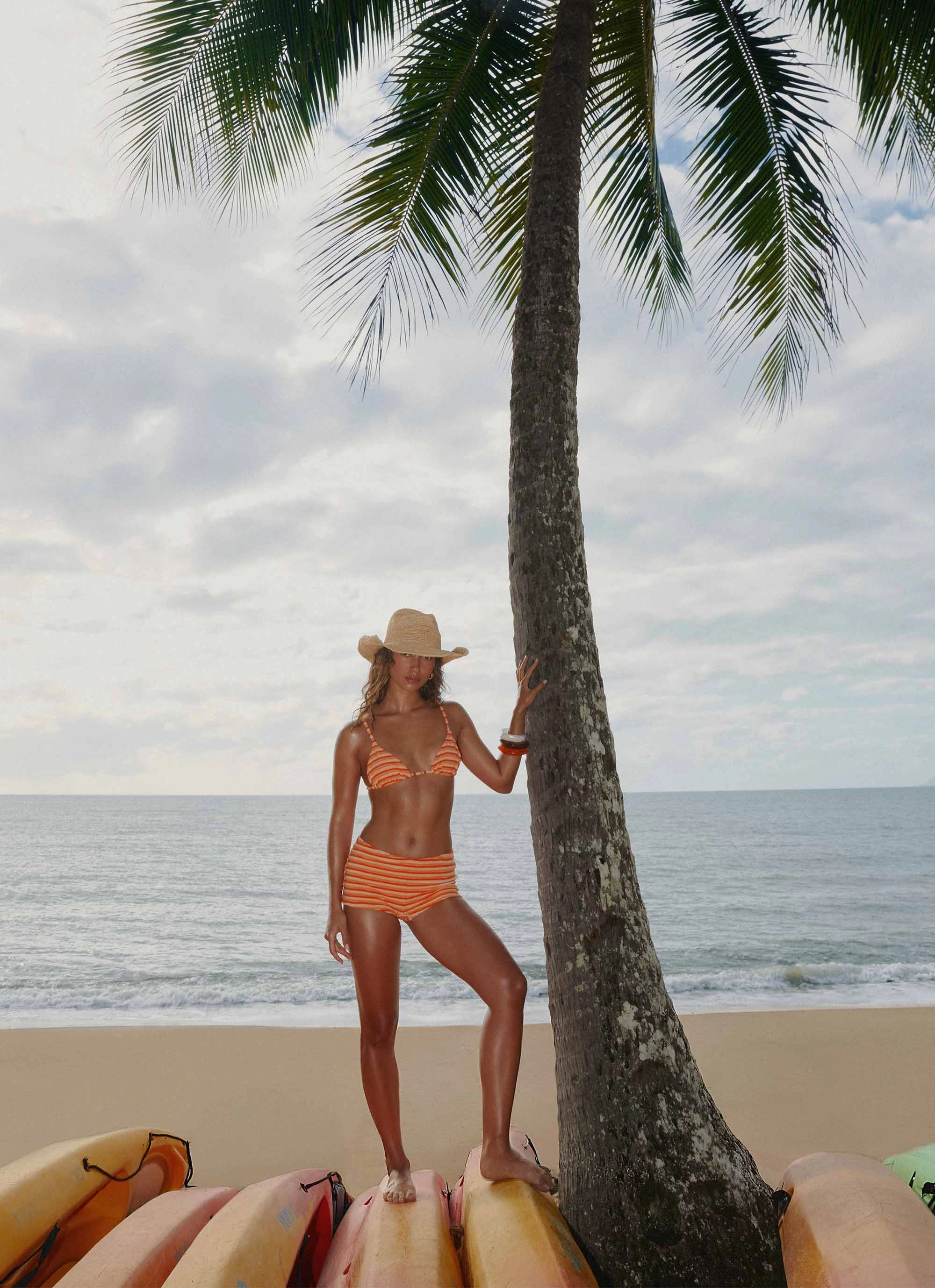 Active Style Calista Bikini Top - Orange Stripe