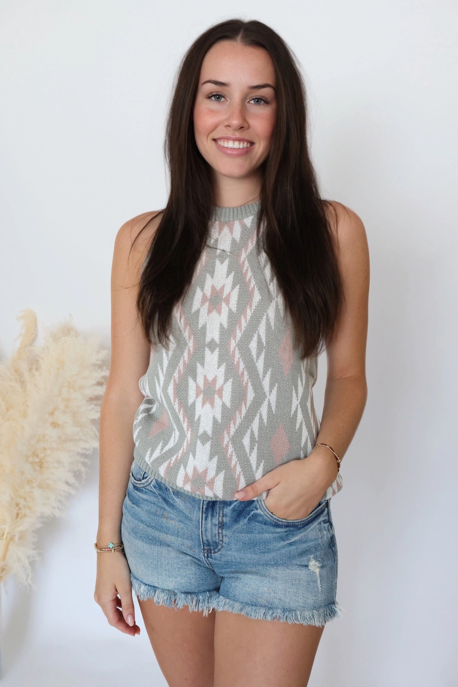 EcoCertified Material Southwest Sweater Tank/Multi- Final Sale