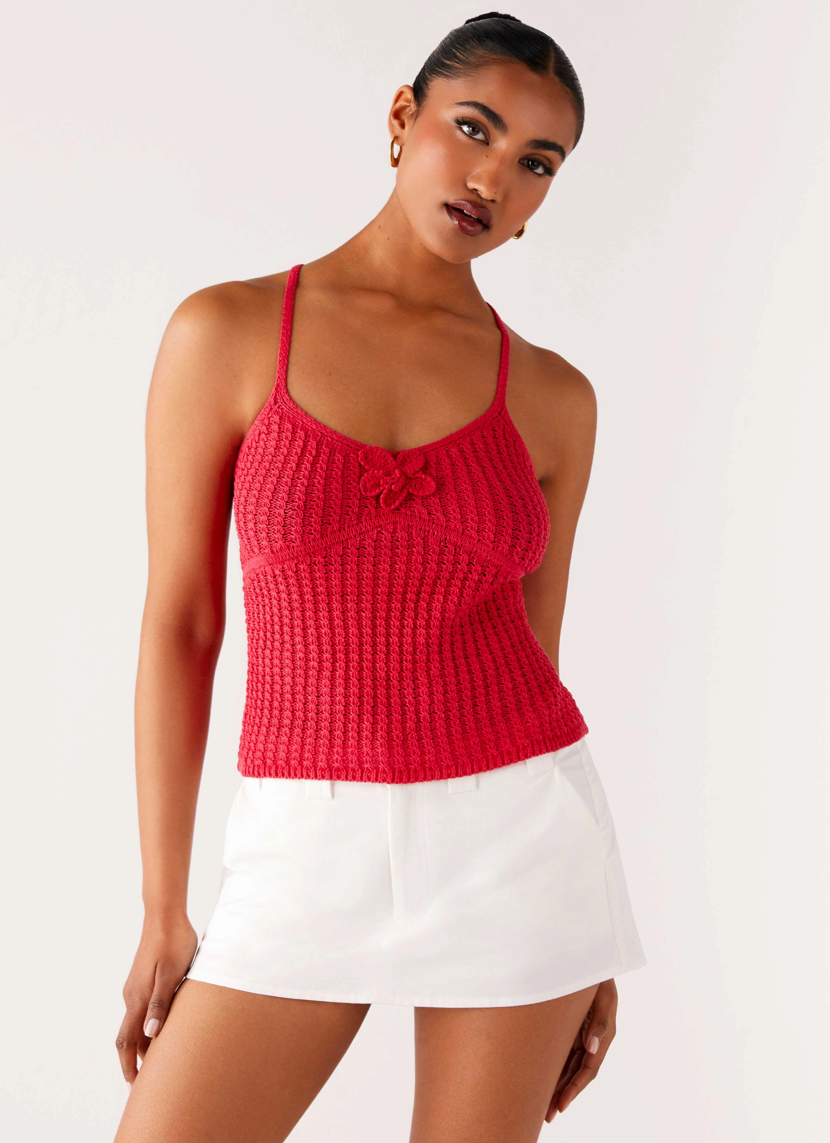 Tiare Crochet Top - Fuchsia Water resistant coating Reflective Trims
