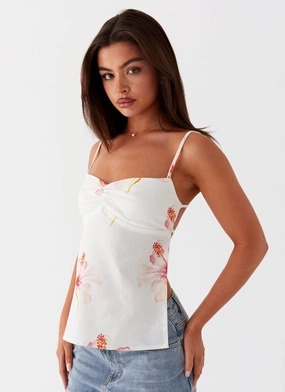NonIrritating Seamless Rosy Linen Backless Top - Camellia Rosy Linen Backless Top - Camellia SeamFreeShoulder