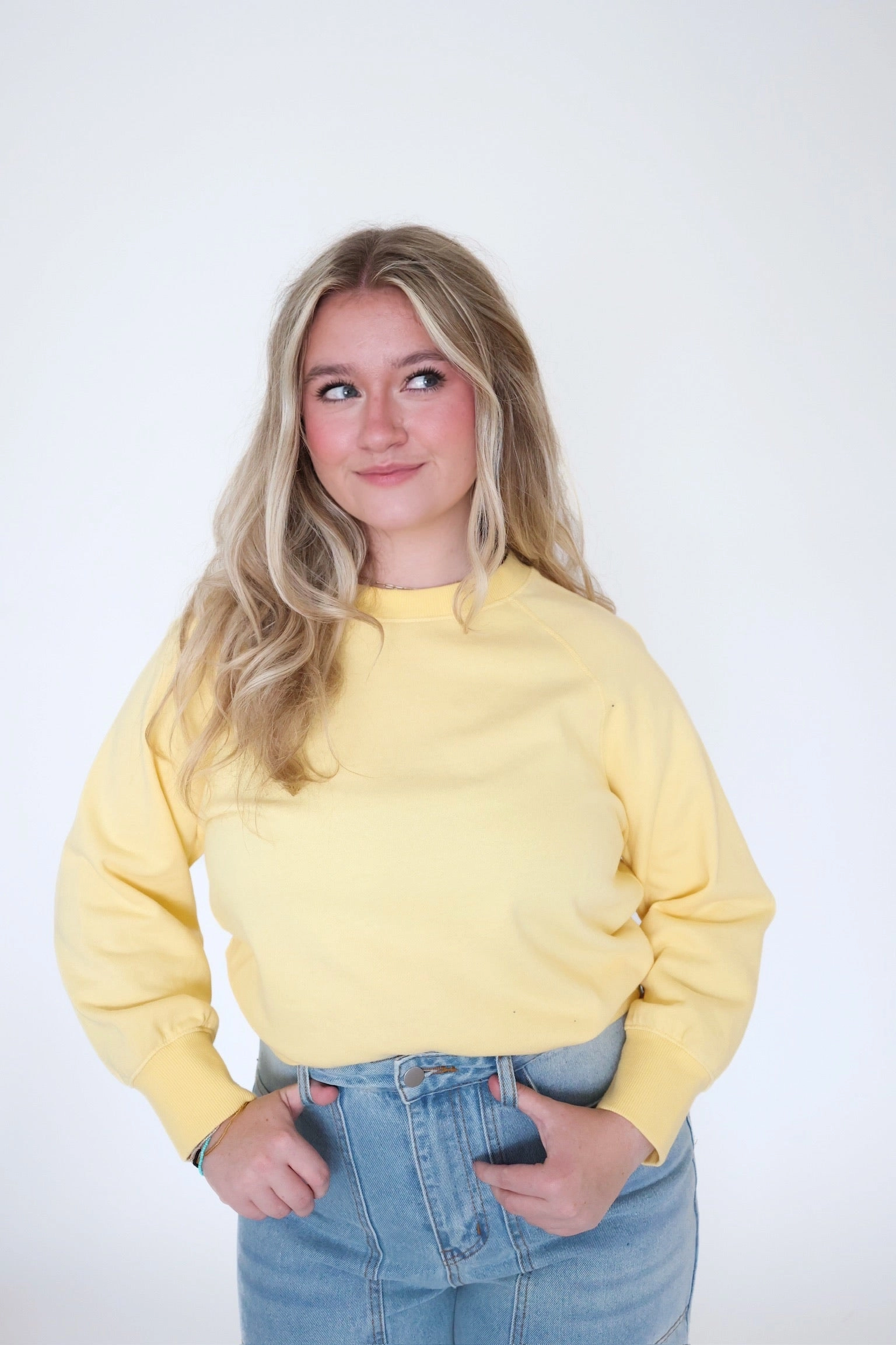 Garment Dye Sweatshirt Asymmetrical hem