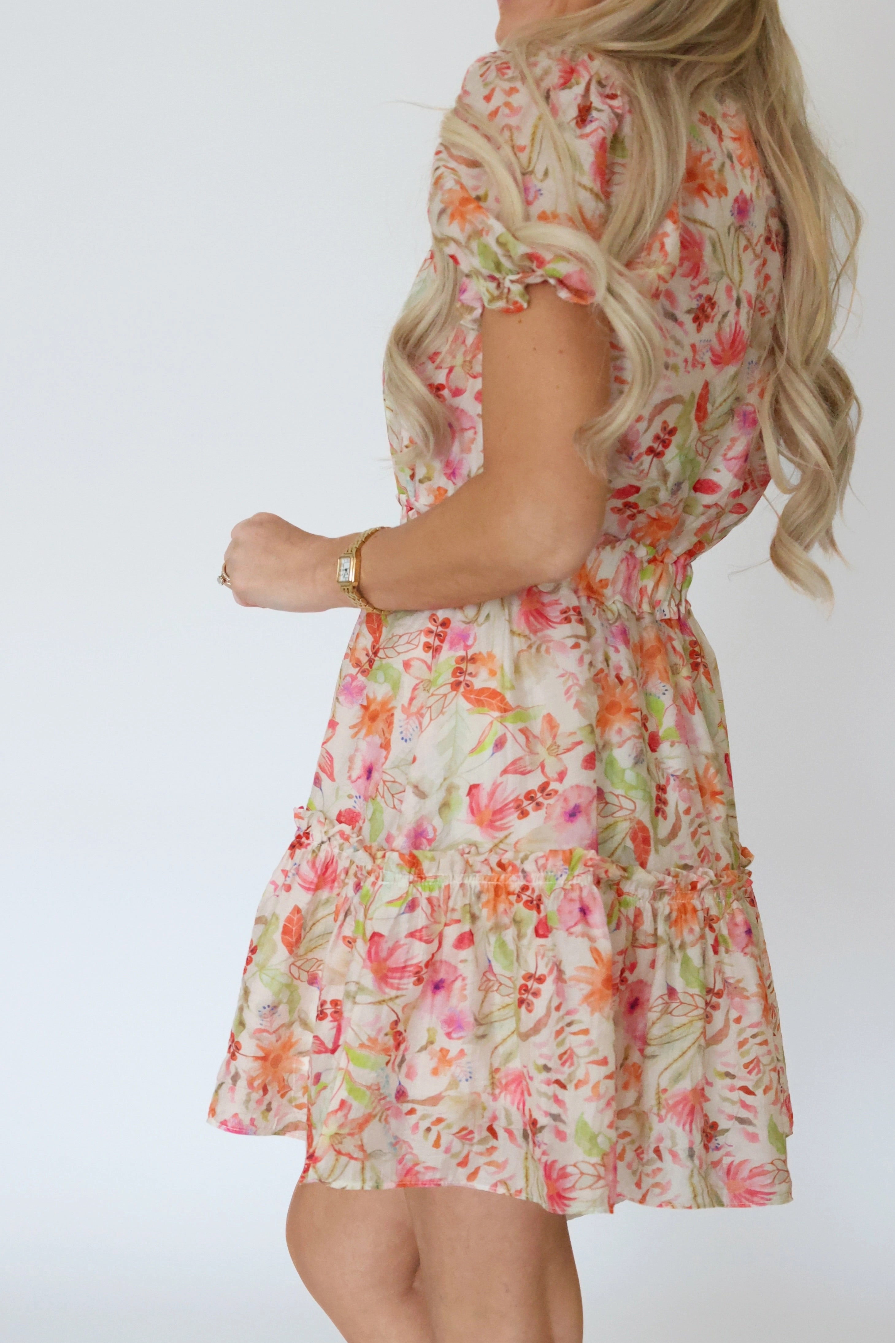 Microfiber texture Sutton Floral Mini Dress (FINAL SALE)