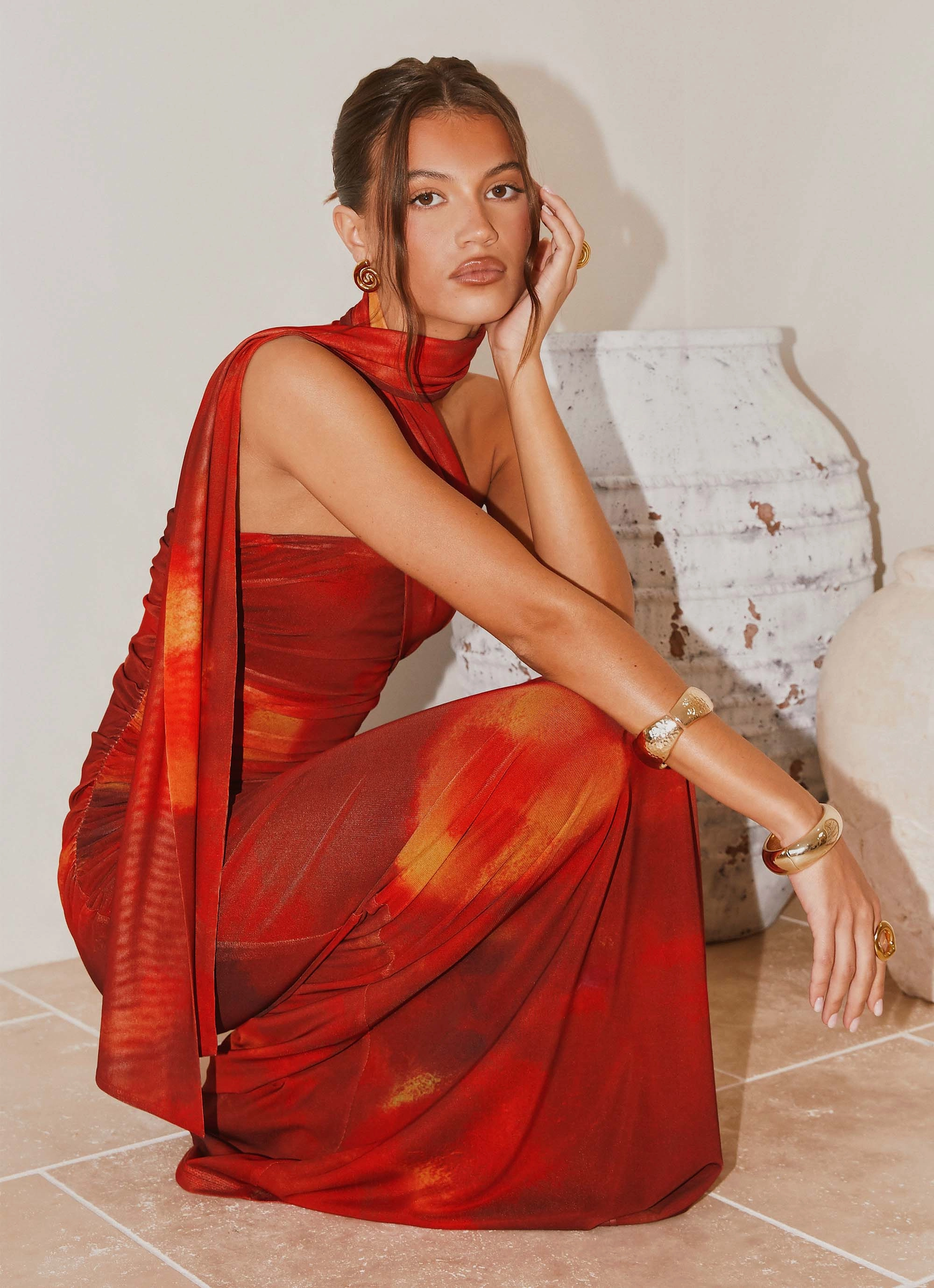 Festival-Ready Minimal Comfort Songbird Maxi Dress - Scarlet Blur