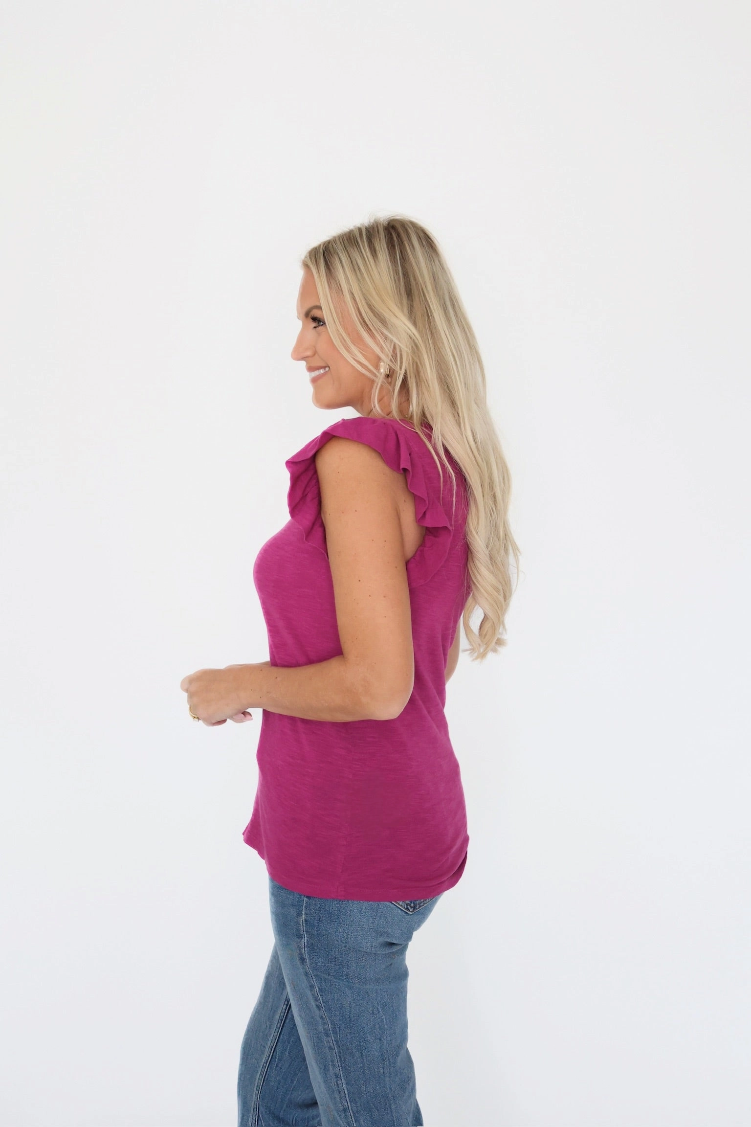 North Ruffle Tank - Orchid CushionedSupport