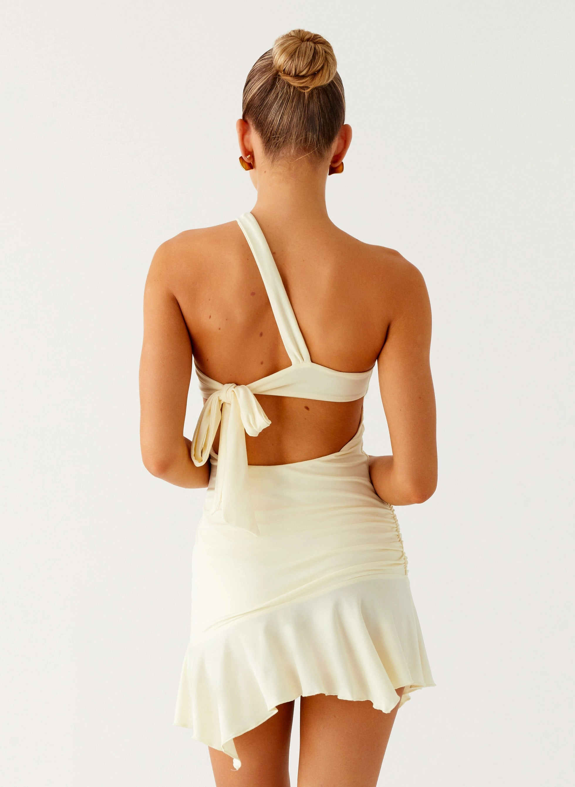 Not Your Fan Cut Out Mini Dress - Yellow Elegant brunch outfit