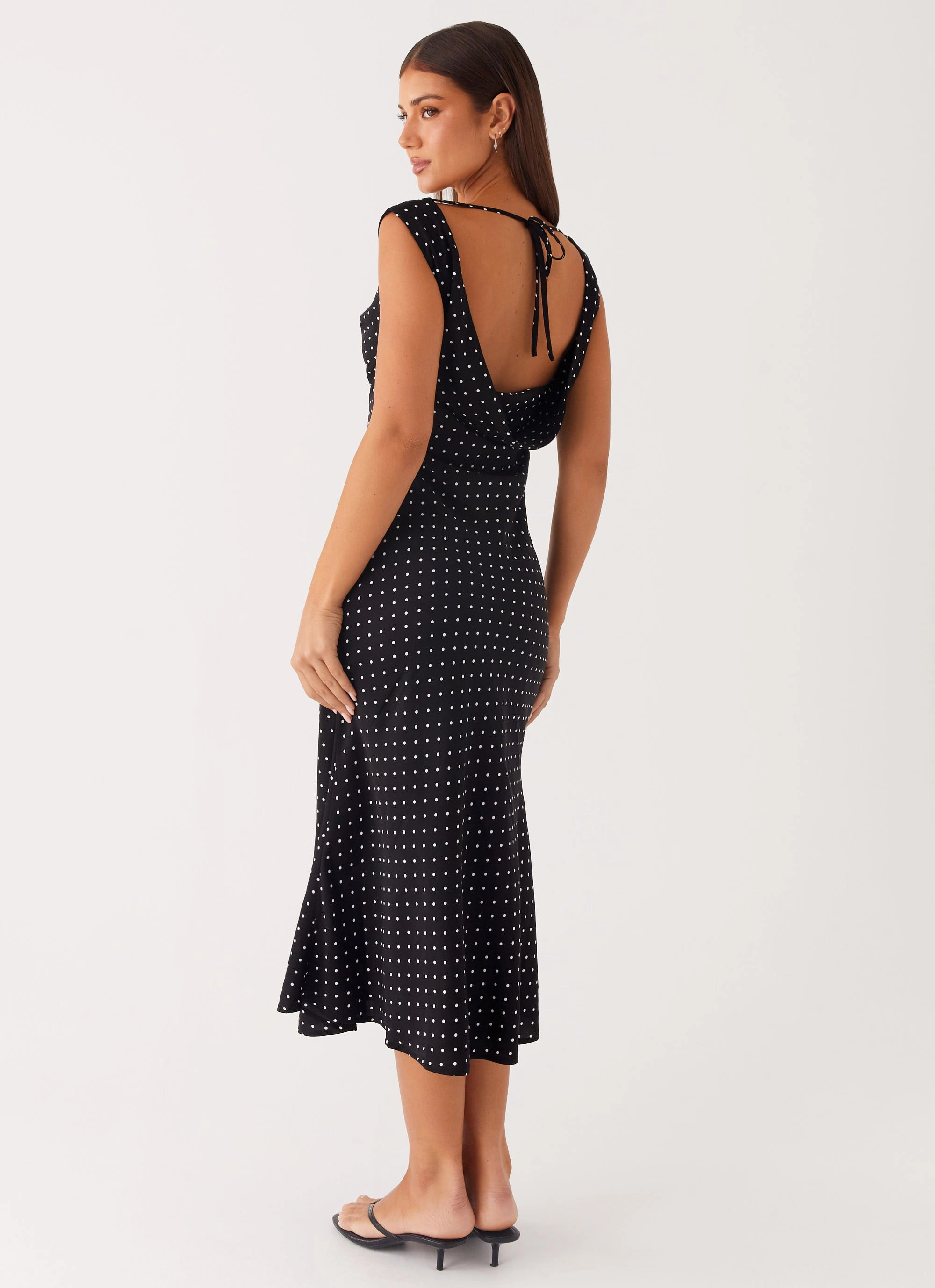 Role Model Maxi Dress - Black Polka Dot Airy Weave