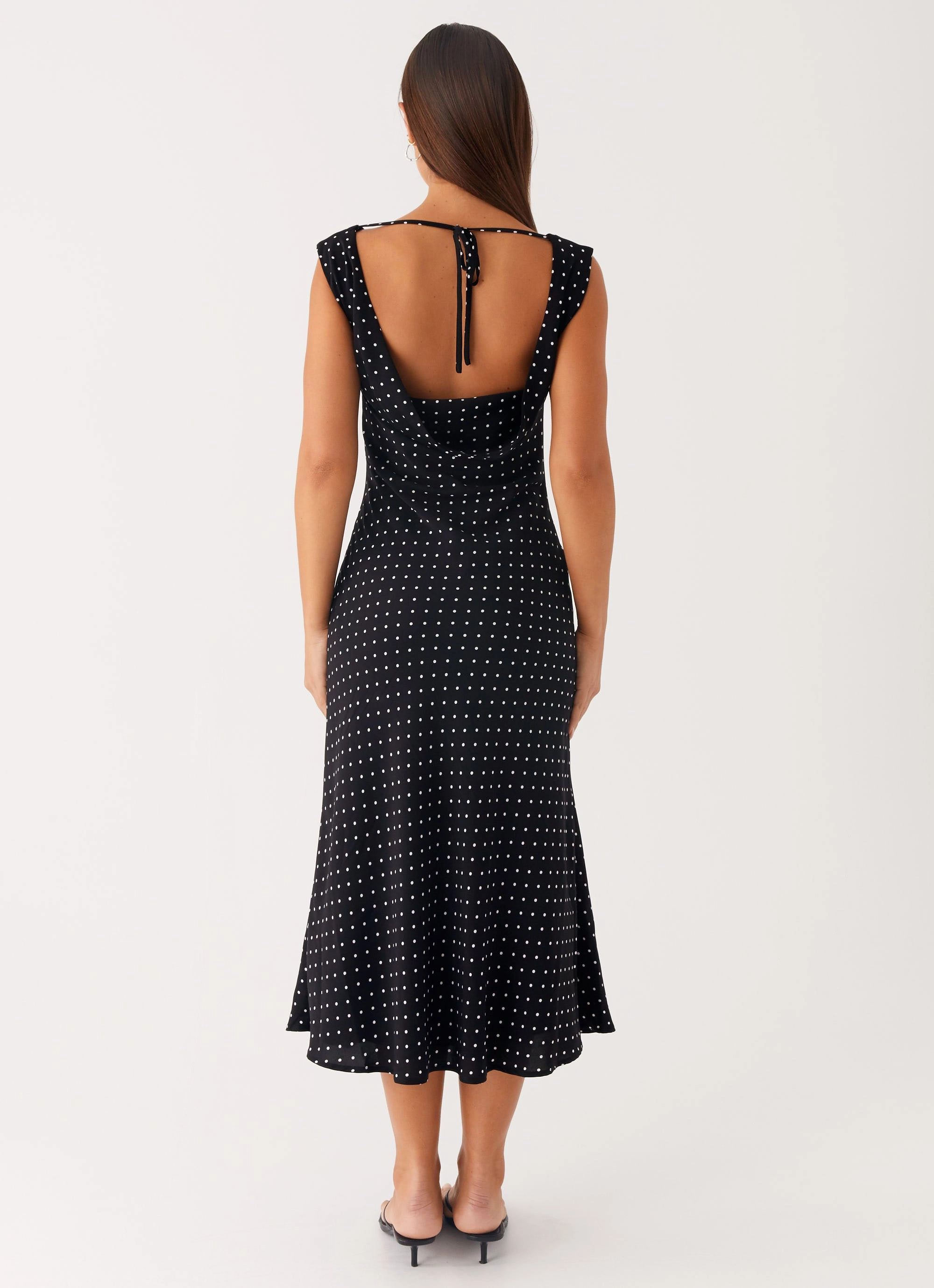 Role Model Maxi Dress - Black Polka Dot Sheer Overlay