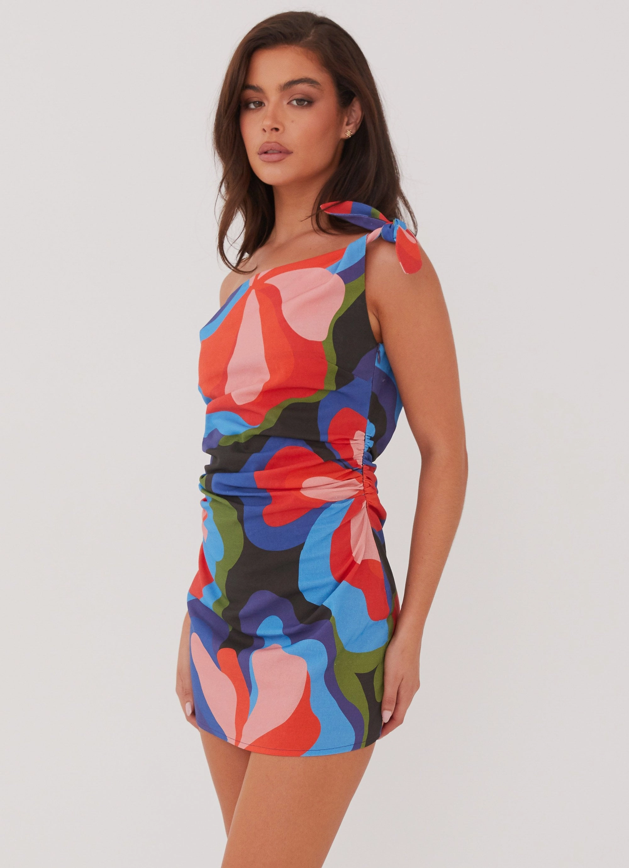 Bold Touch Amazonia Linen Mini Dress - Floral Fantasy