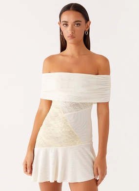 Low-Waist Ocean Road Mini Dress - Yellow