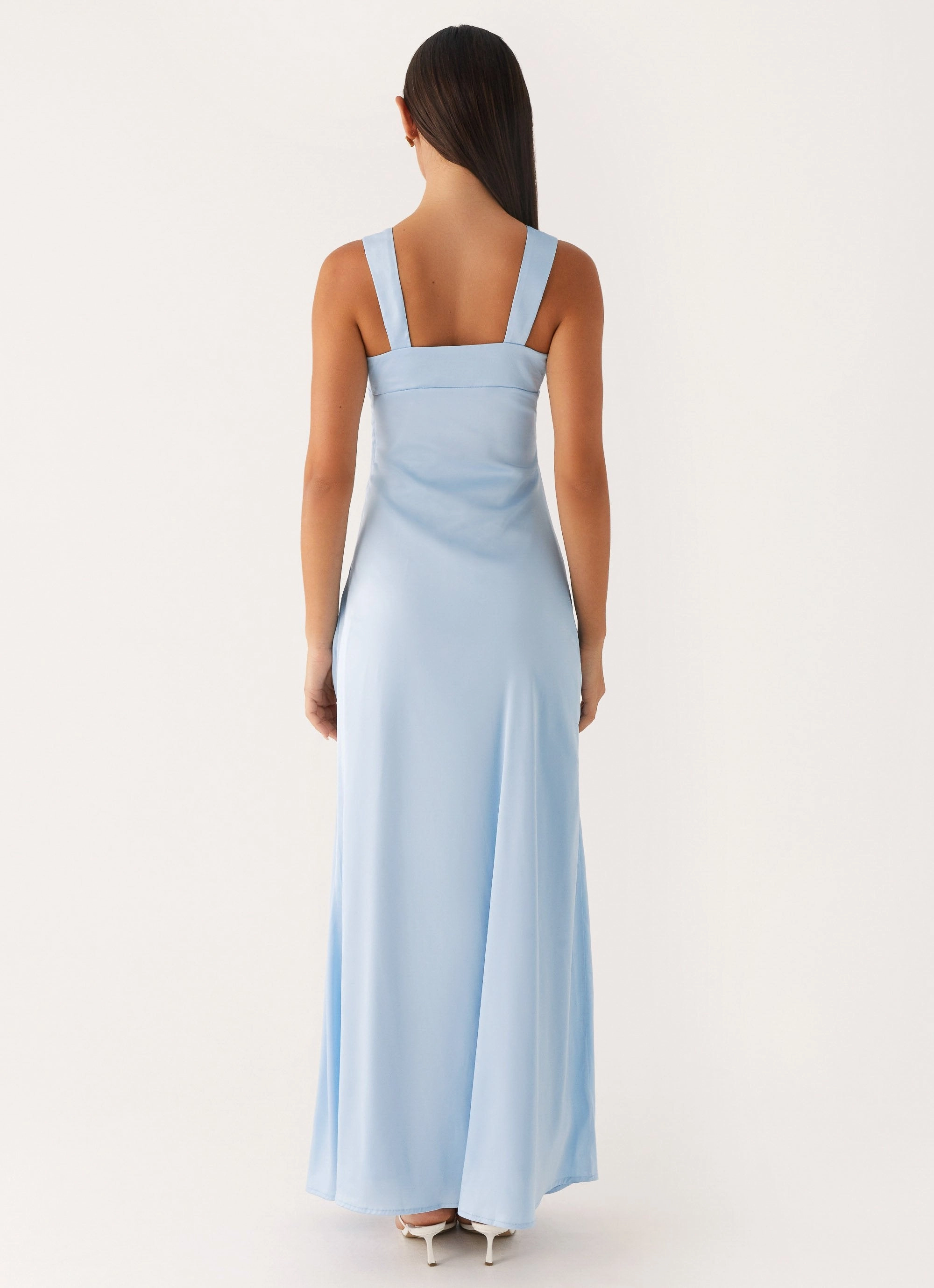Odette Satin Maxi Dress - Blue QuickDryTechnology