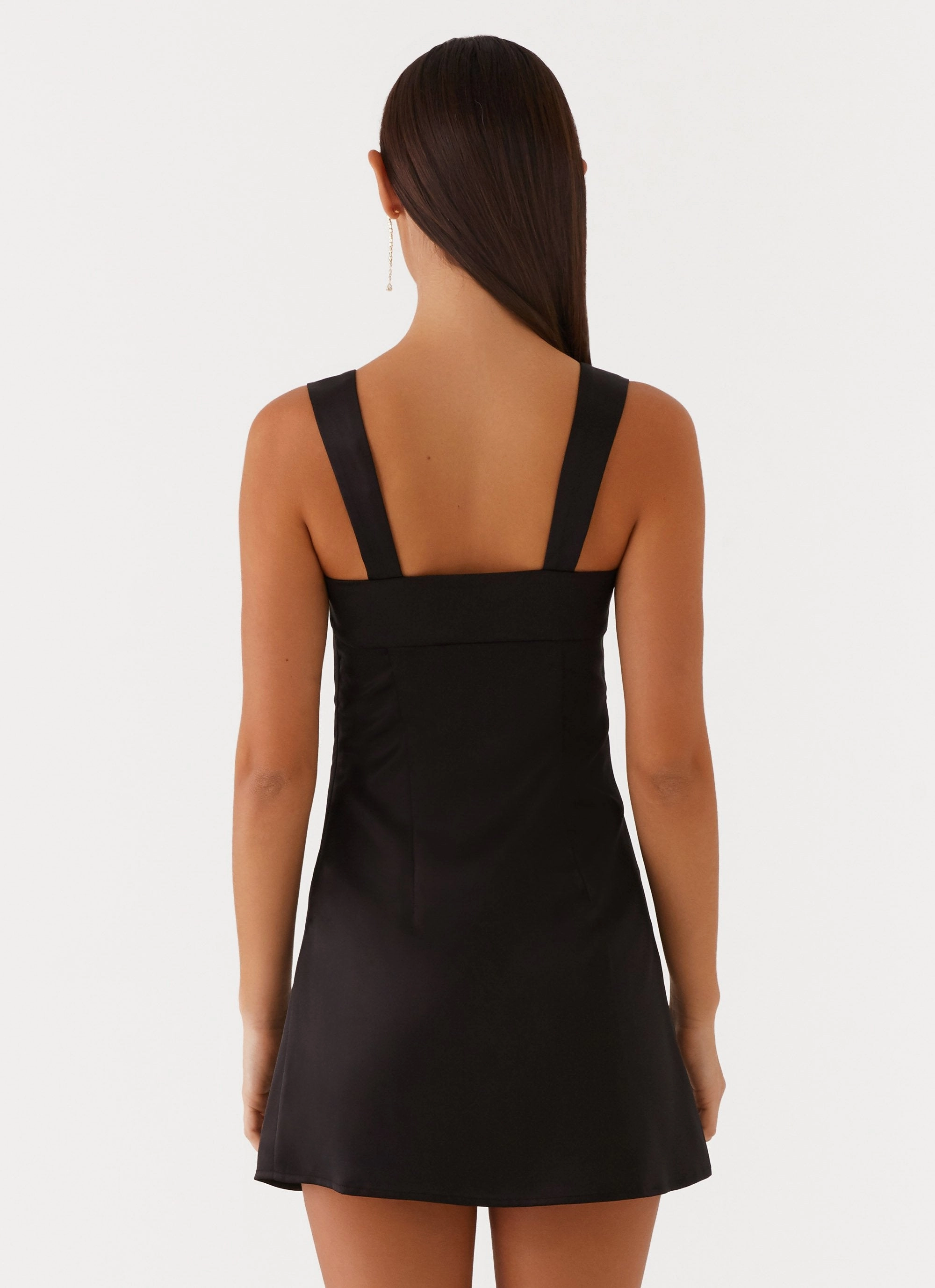 Smooth Edge Daily Option Odette Satin Mini Dress - Black