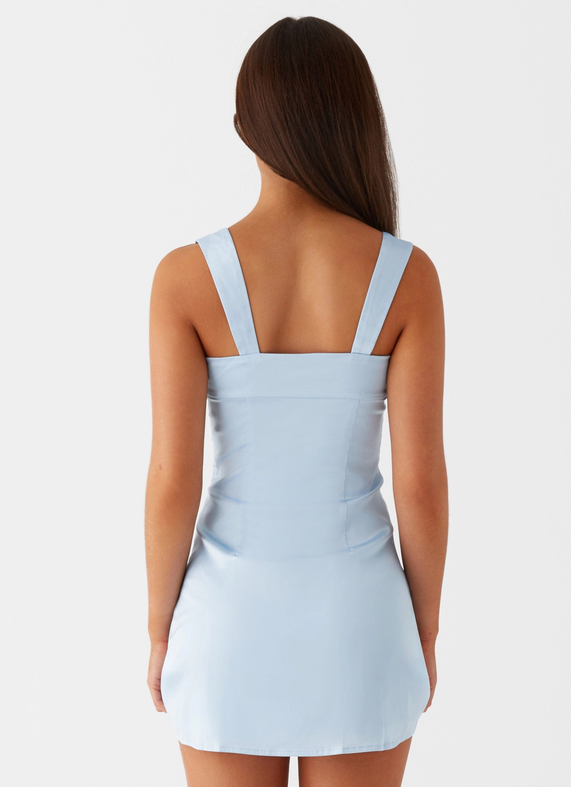 Odette Satin Mini Dress - Blue Dance Night