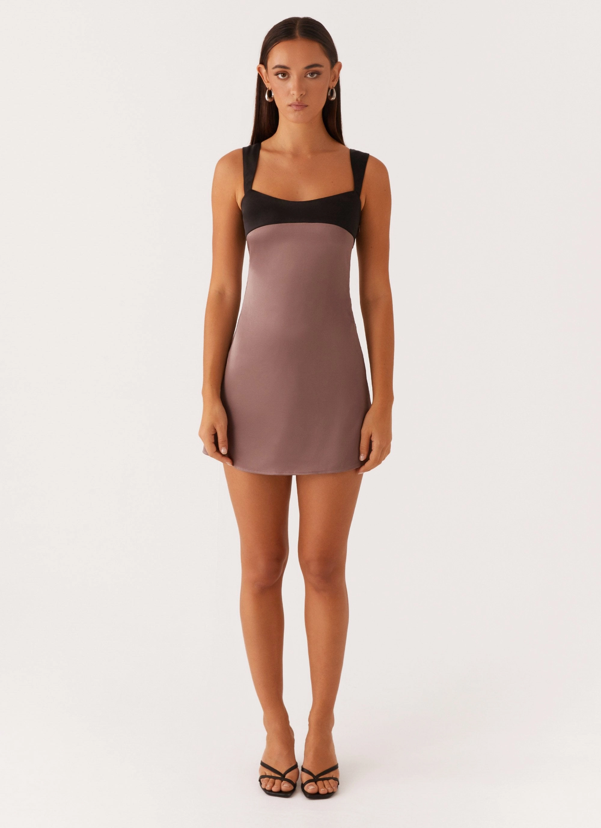 Warm Pink Vacation Vibe Odette Satin Mini Dress - Steel Me Away