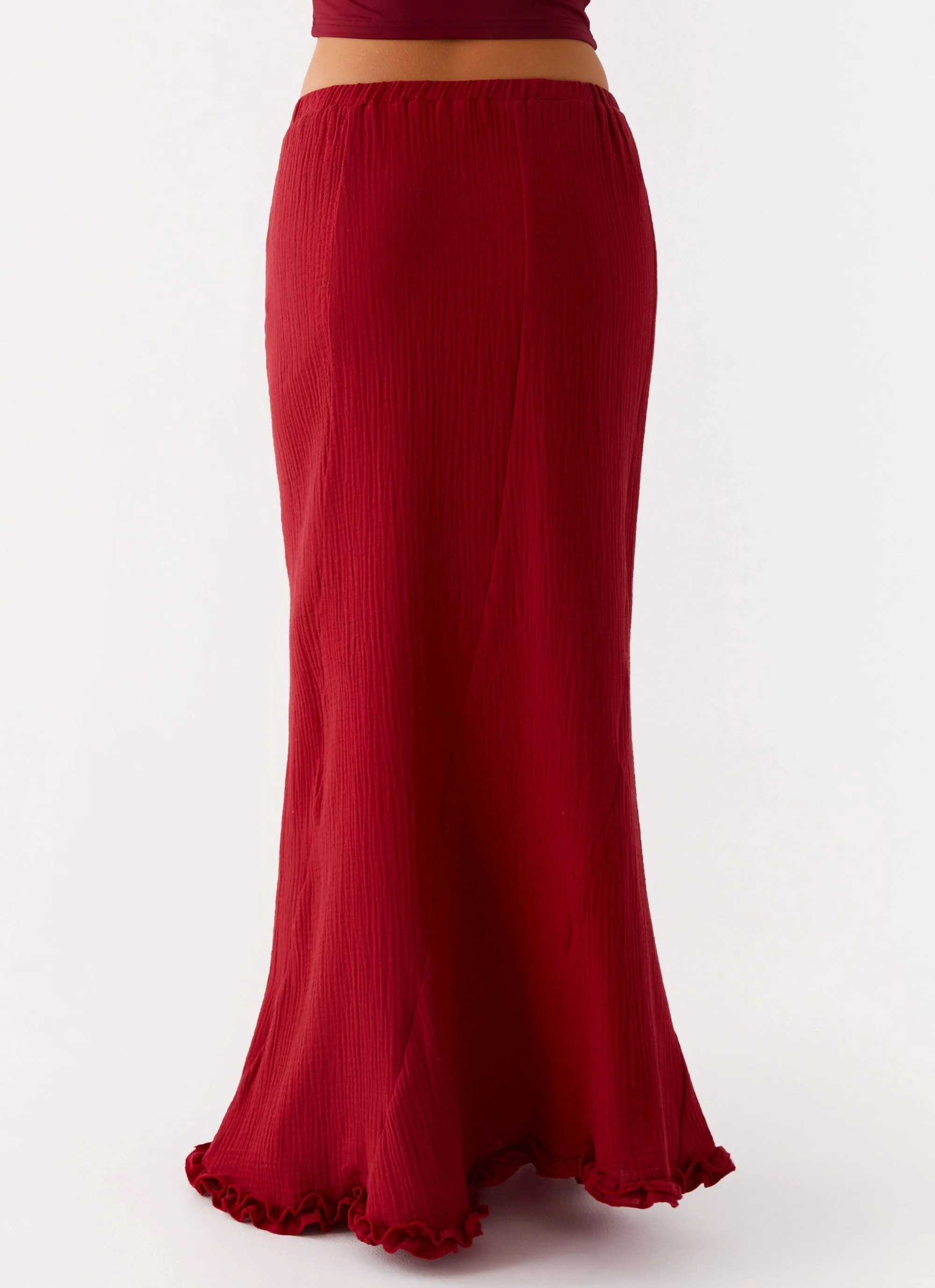 Chamberlain Maxi Skirt - Rhubarb Plant Based Material investment piece