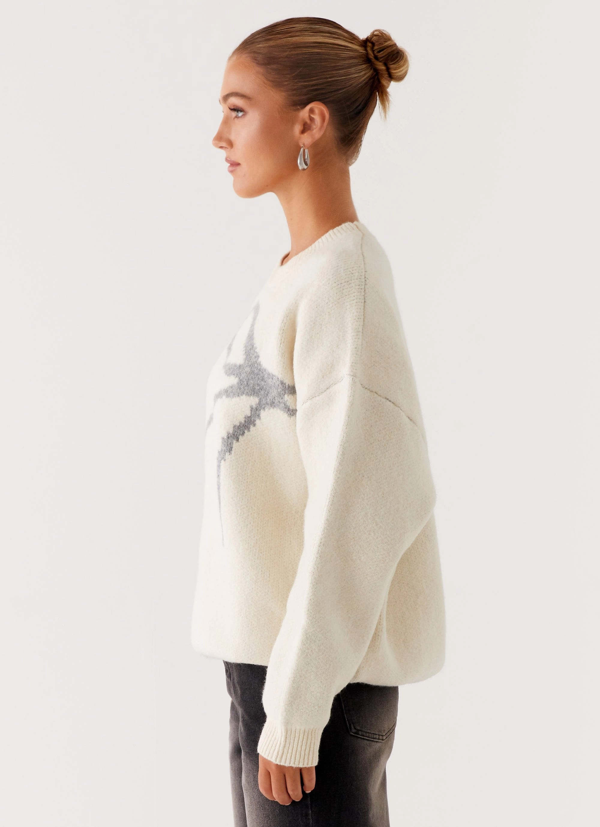 Dreamwood Knit Sweater - Ivory Brushed Microfiber Surface