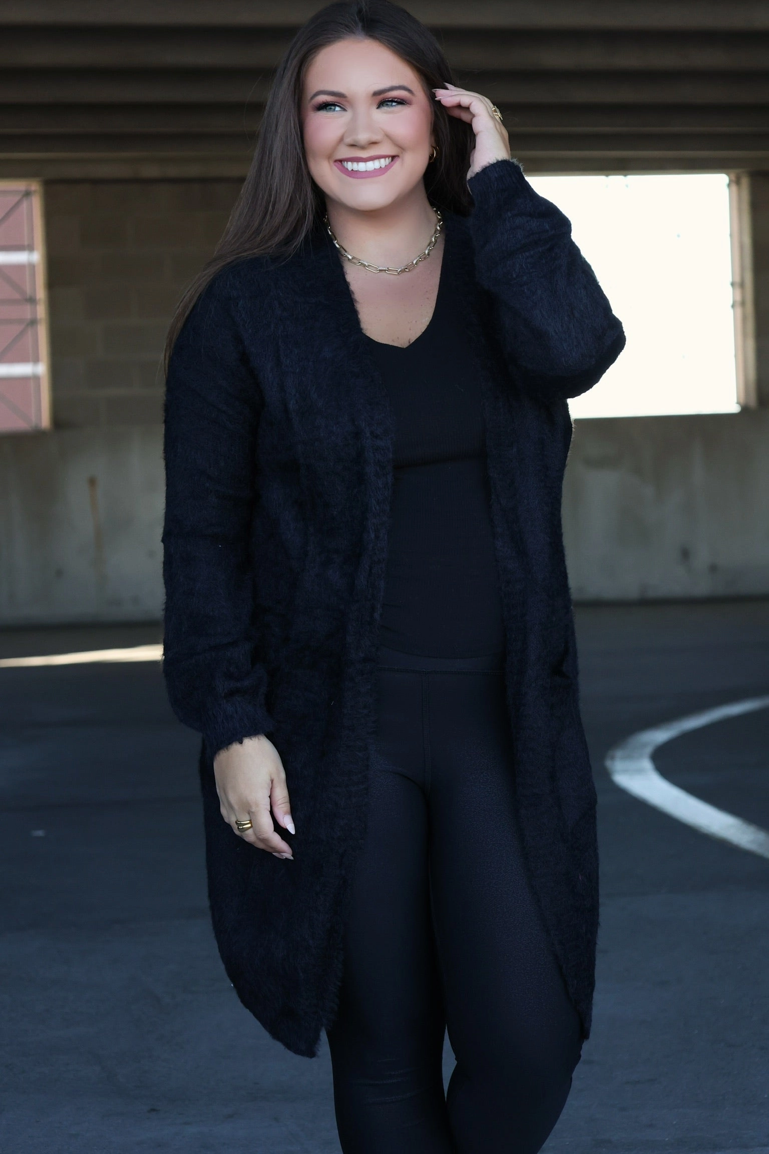 FrictionResistant Edges Basic Long Sleeve Sweetest Thing Cardigan - Black (FINAL SALE)
