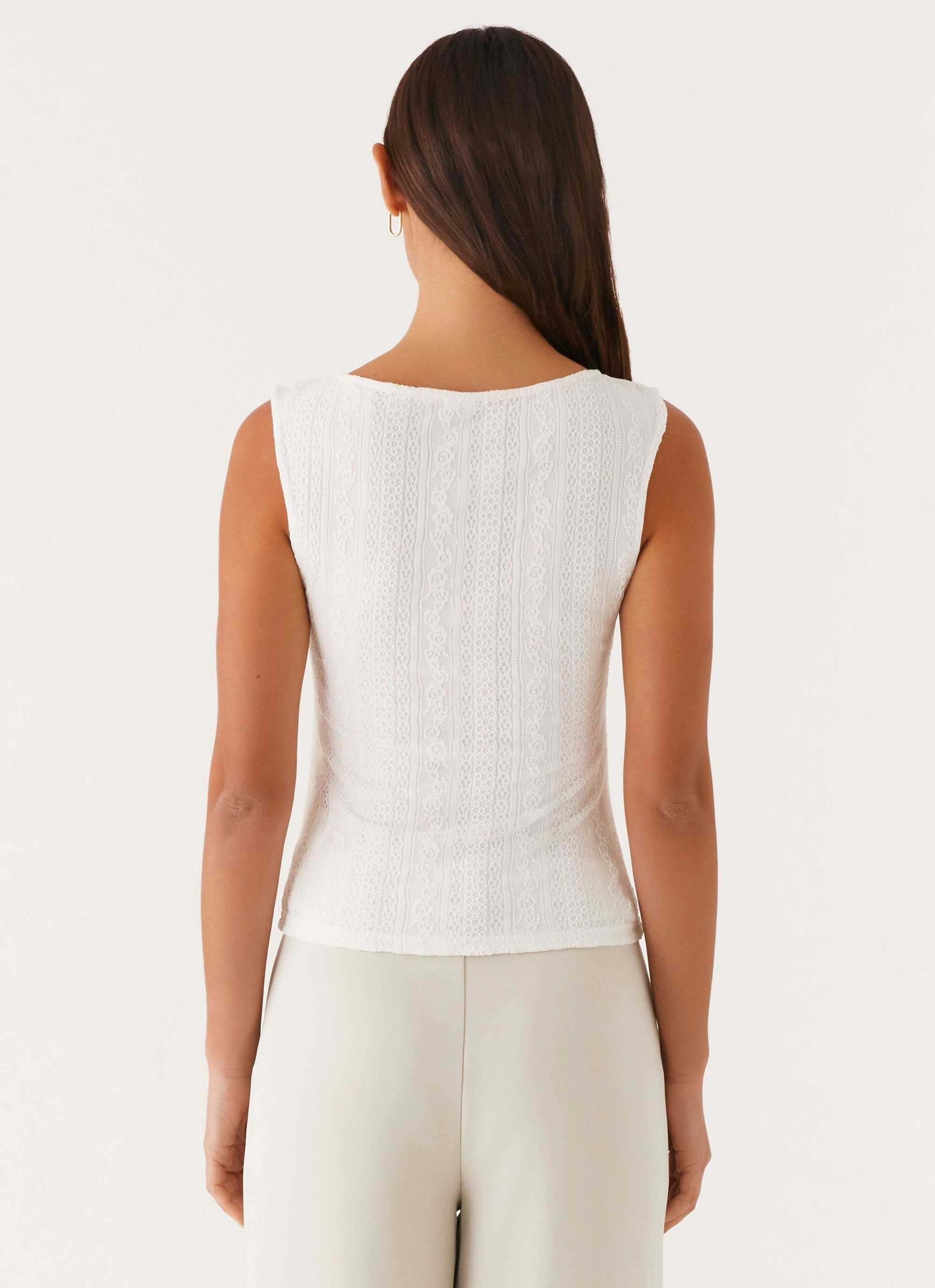 Sandi Tank Top - White Fitted Blouse QuickDrying