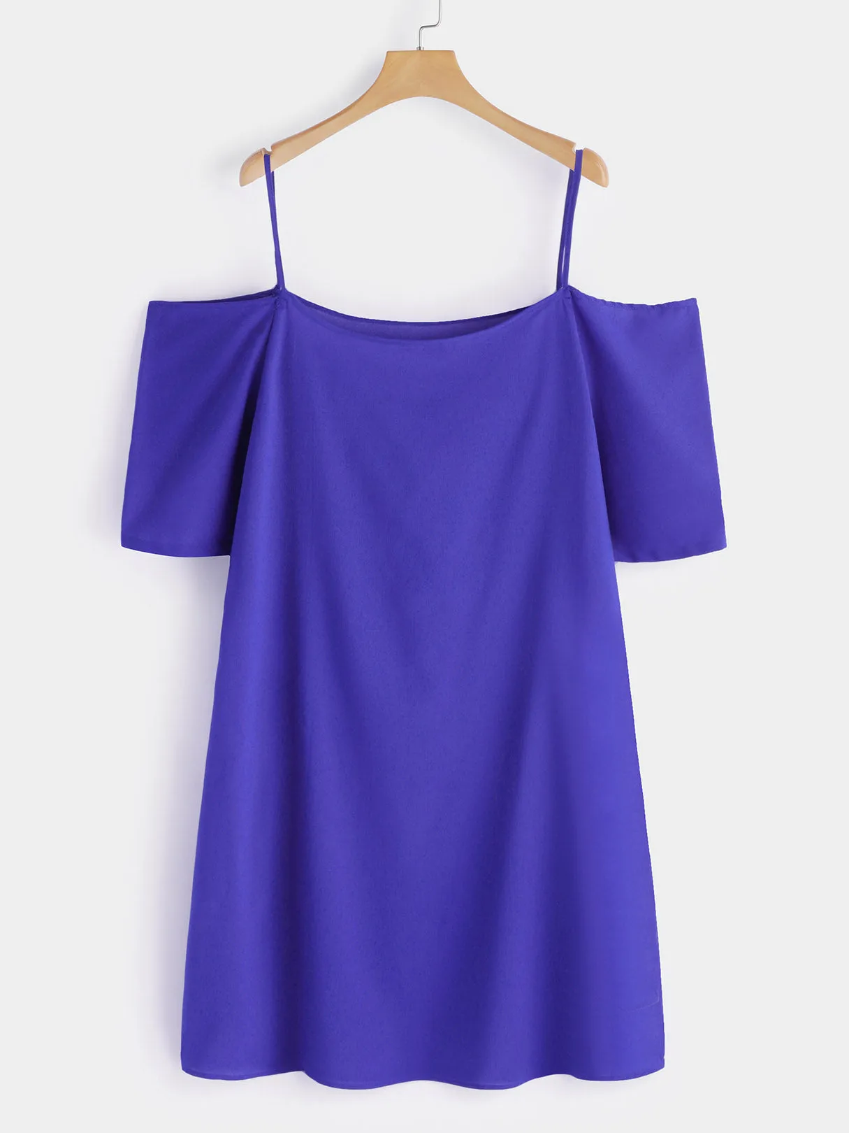 OEM ODM Cold Shoulder Plain Backless Spaghetti Strap Half Sleeve Plus Size Dresses