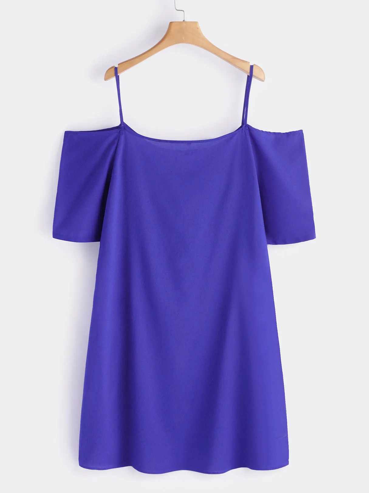 OEM ODM Cold Shoulder Plain Backless Spaghetti Strap Half Sleeve Plus Size Dresses