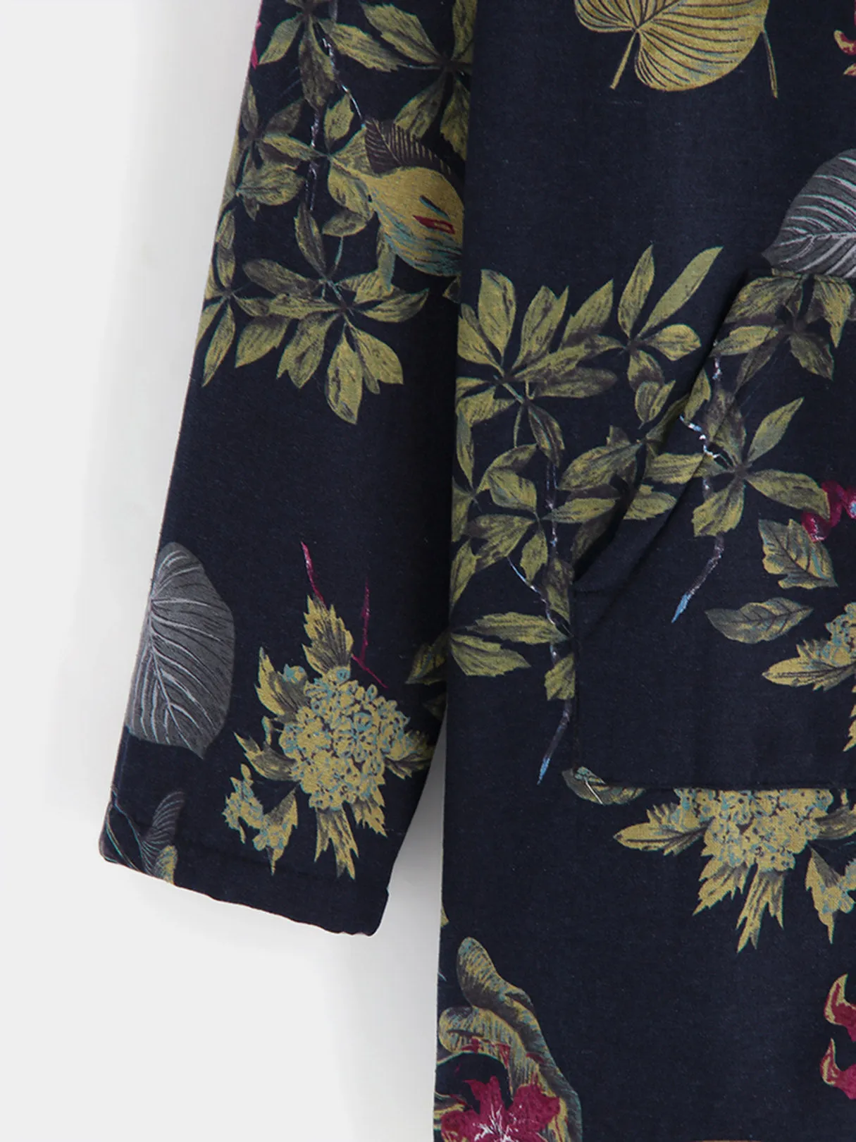 OEM ODM Floral Print Zip Back Hooded Long Sleeve Plus Size Coats & Jackets