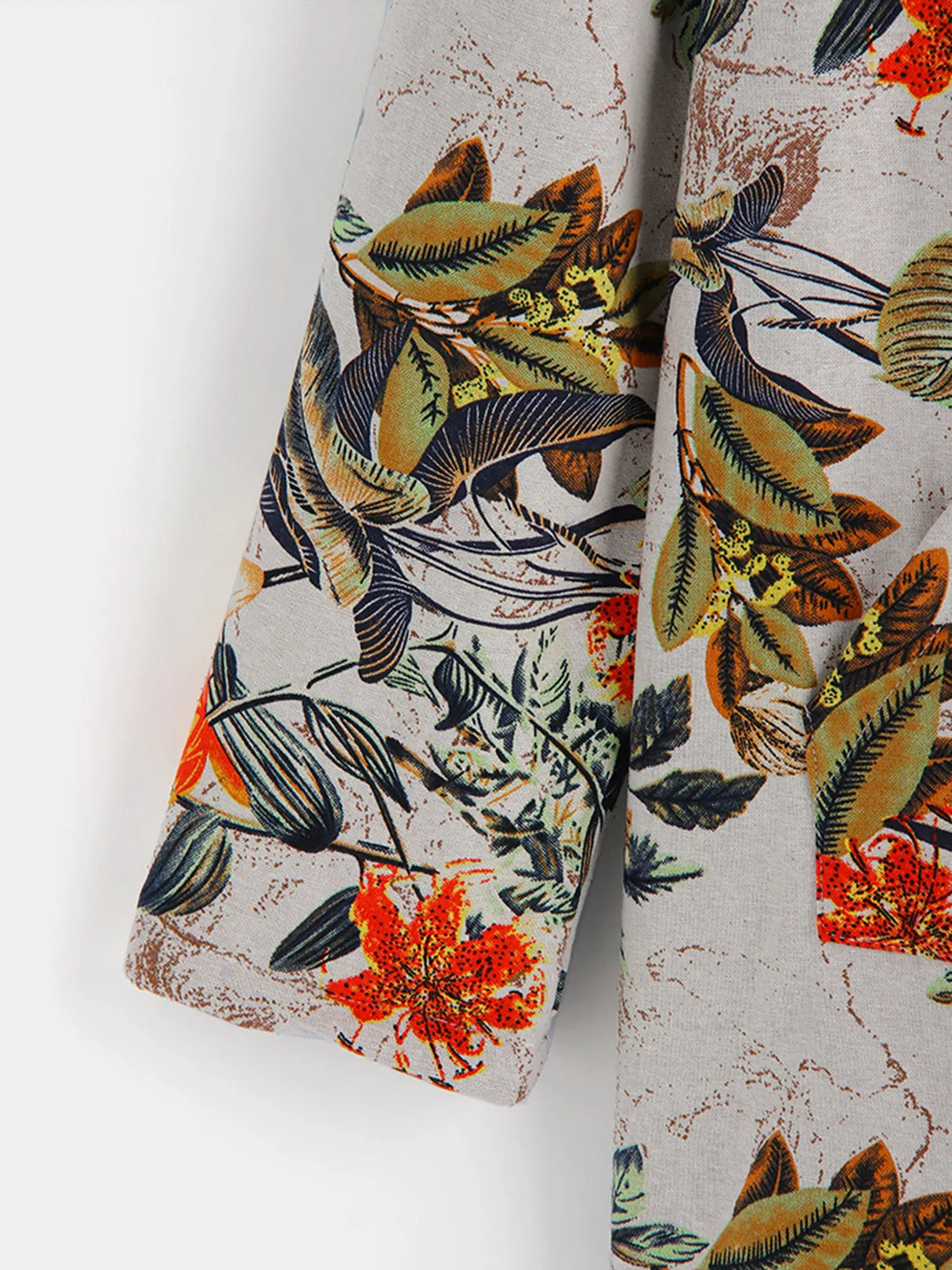 OEM ODM Floral Print Zip Back Hooded Long Sleeve Plus Size Coats & Jackets