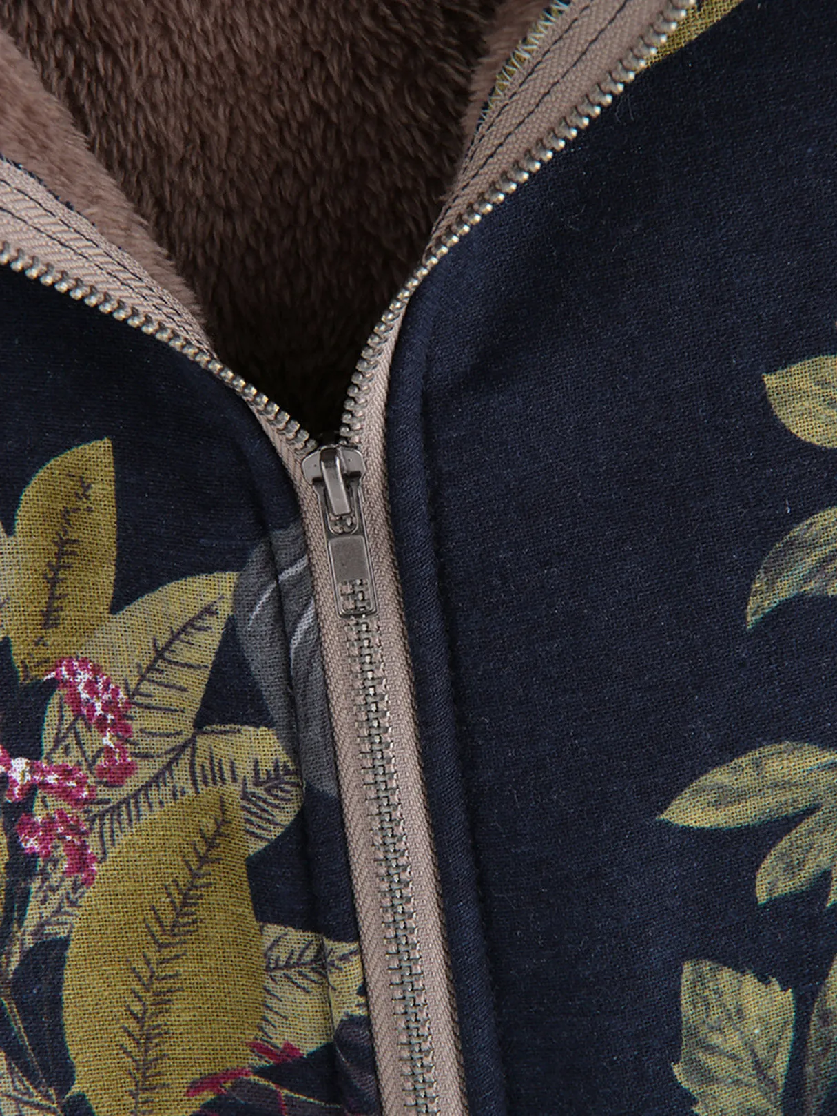 OEM ODM Floral Print Zip Back Hooded Long Sleeve Plus Size Coats & Jackets