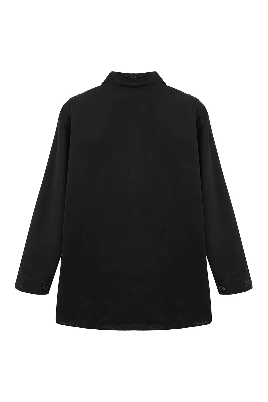 OEM ODM Lapel Collar Long Sleeve Black Plus Size Coats & Jackets
