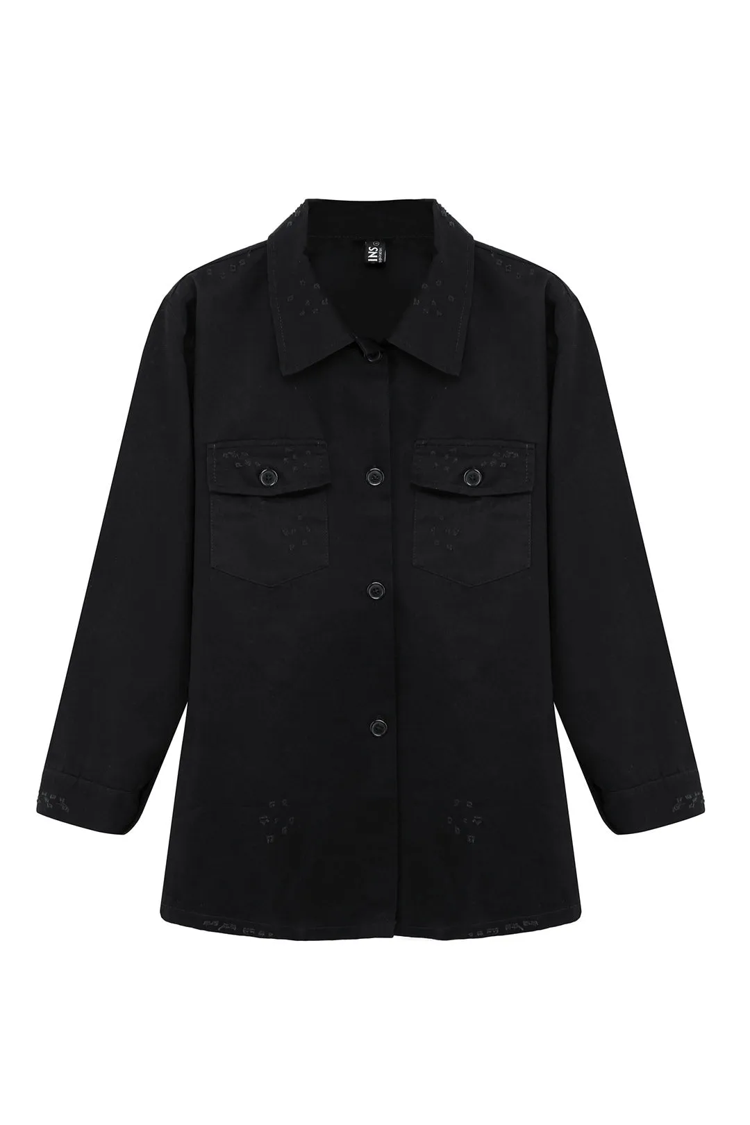 OEM ODM Lapel Collar Long Sleeve Black Plus Size Coats & Jackets