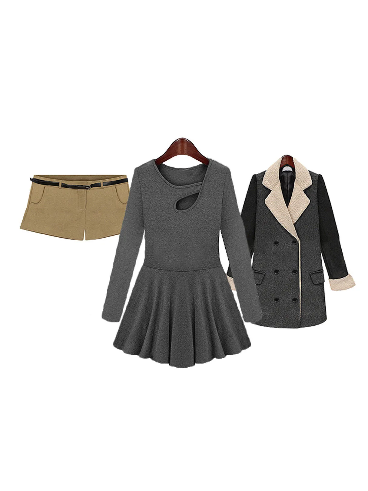 OEM ODM Long Sleeve Flounced Hem Black Plus Size Dresses