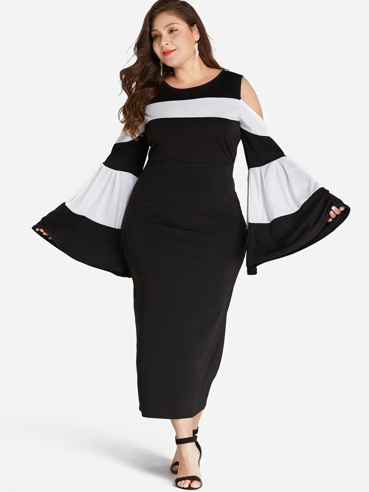 OEM ODM Round Neck Plain Long Sleeve Bodycon Oversized Dress