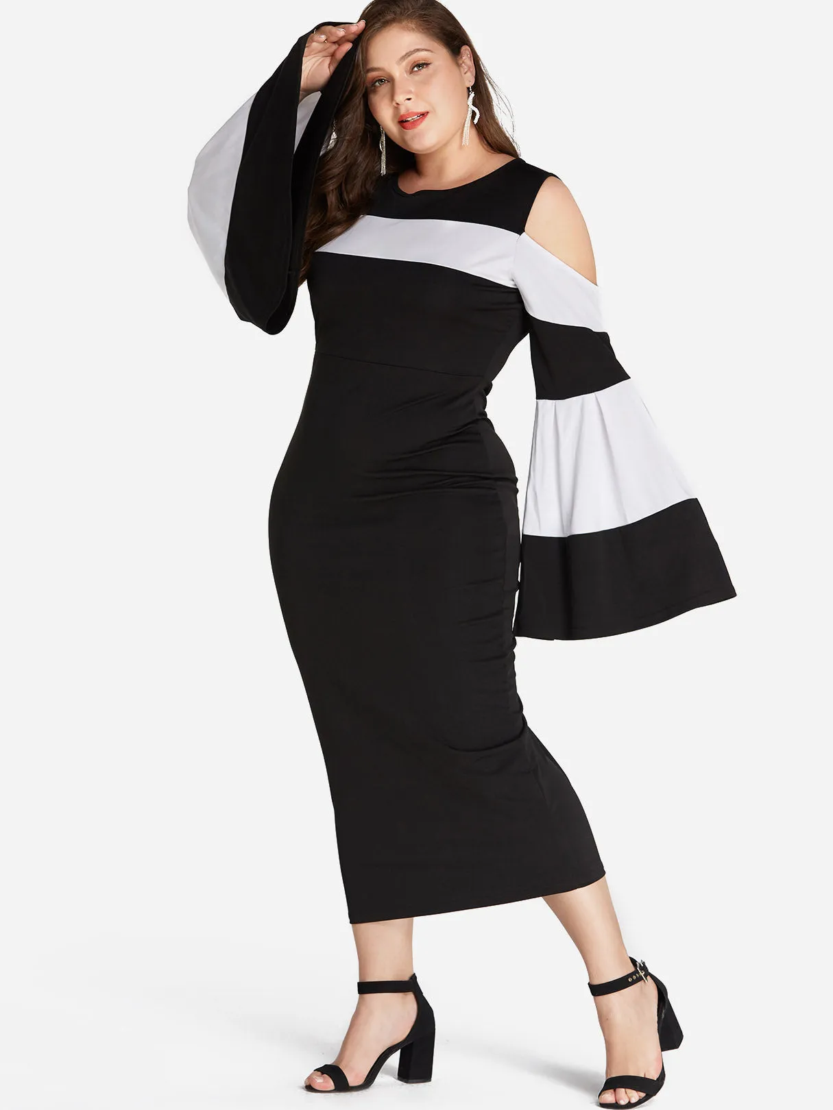 OEM ODM Round Neck Plain Long Sleeve Bodycon Oversized Dress