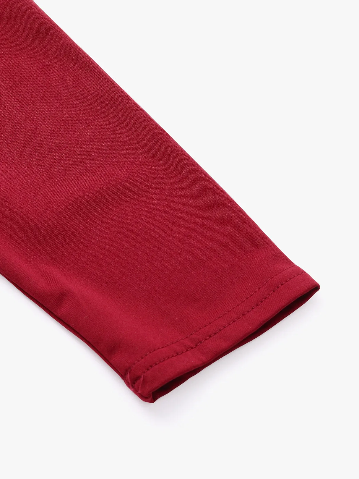 OEM ODM Round Neck Plain Long Sleeve Red Plus Size Dress