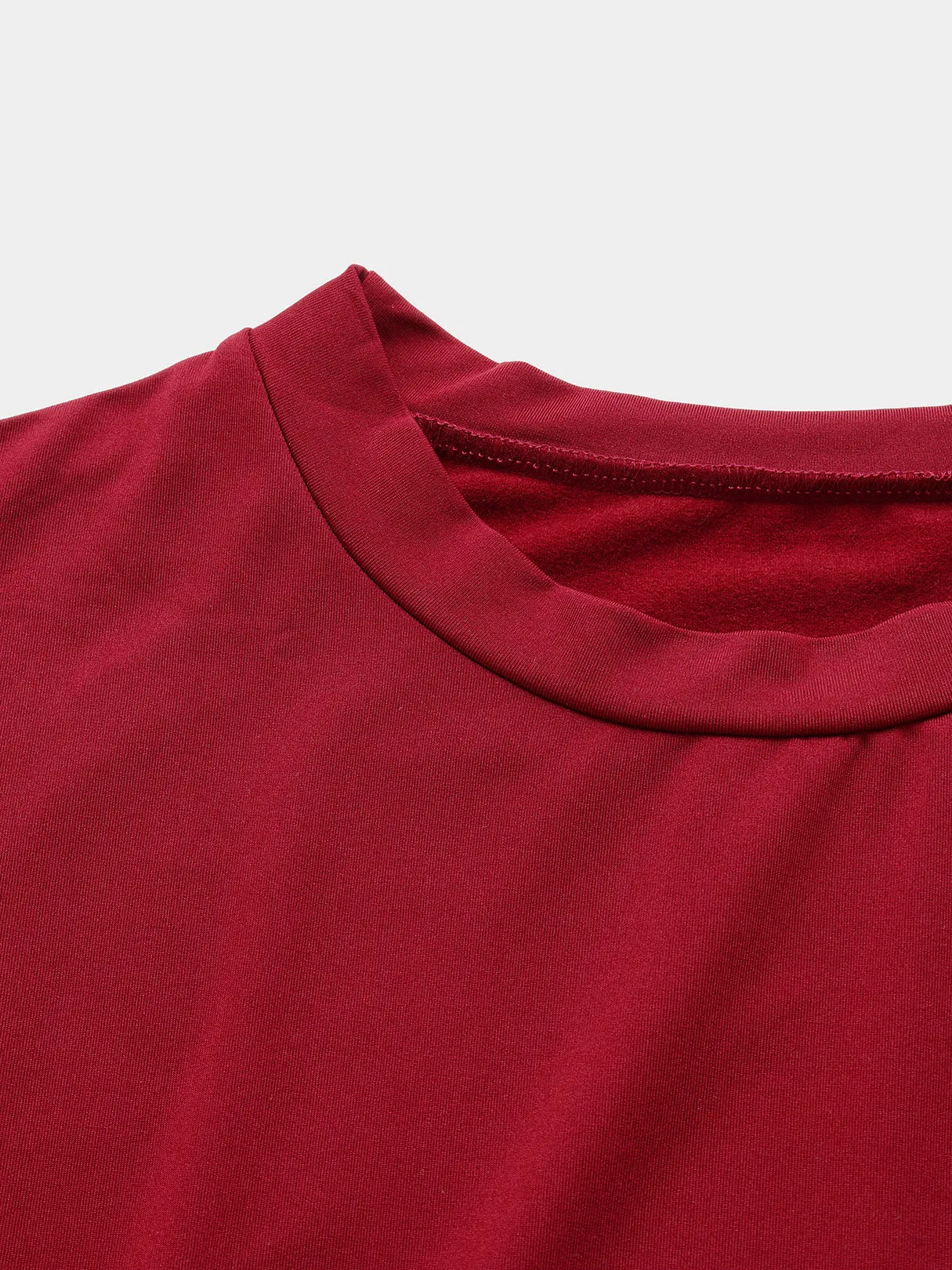 OEM ODM Round Neck Plain Long Sleeve Red Plus Size Dress
