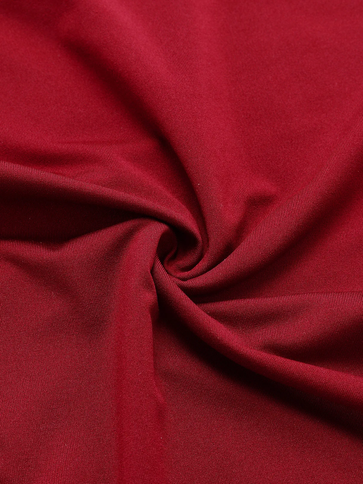 OEM ODM Round Neck Plain Long Sleeve Red Plus Size Dress