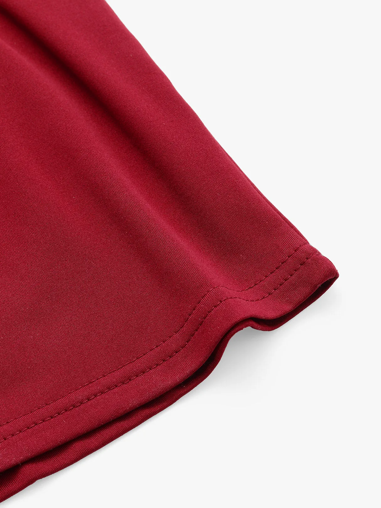 OEM ODM Round Neck Plain Long Sleeve Red Plus Size Dress