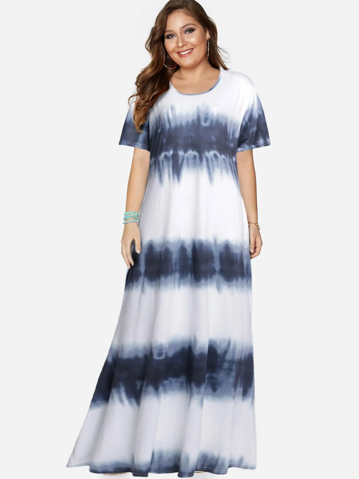 OEM ODM Round Neck Short Sleeve Plus Size Dress