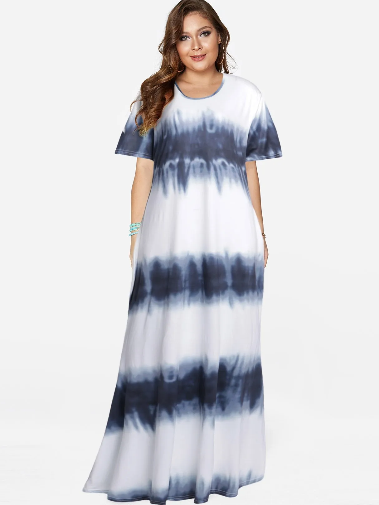 OEM ODM Round Neck Short Sleeve Plus Size Dress