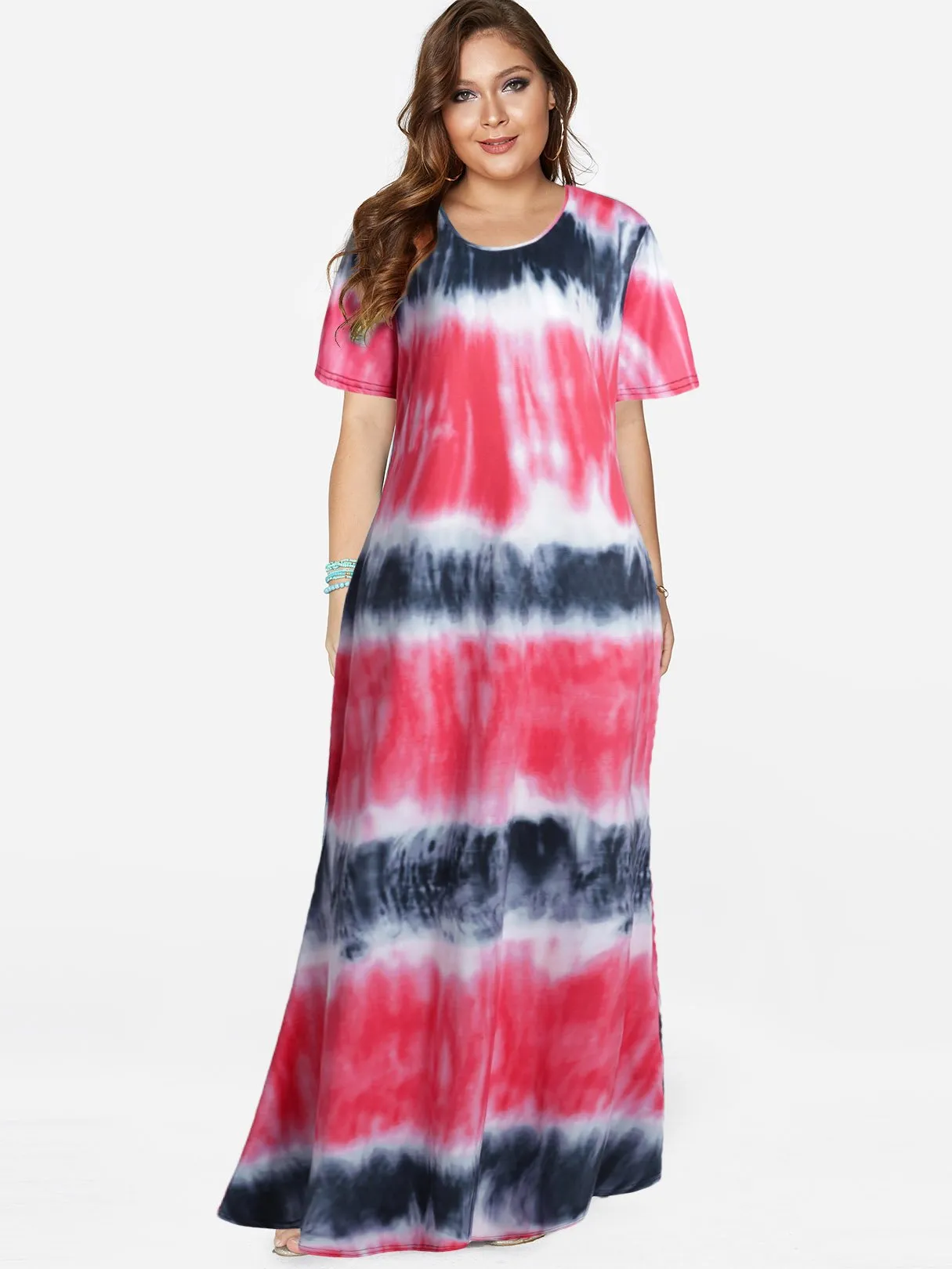 OEM ODM Round Neck Short Sleeve Plus Size Dress