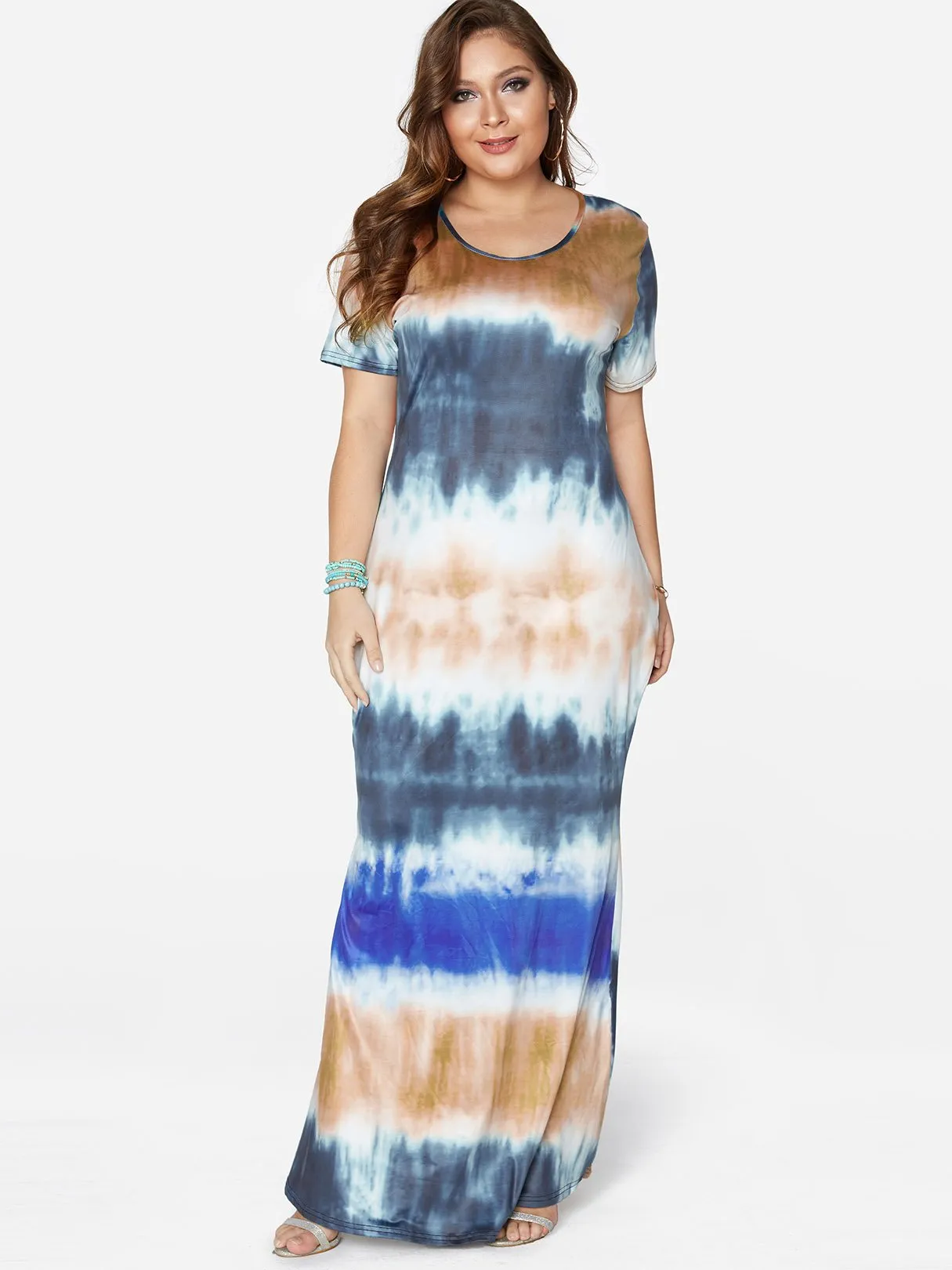 OEM ODM Round Neck Short Sleeve Plus Size Dress