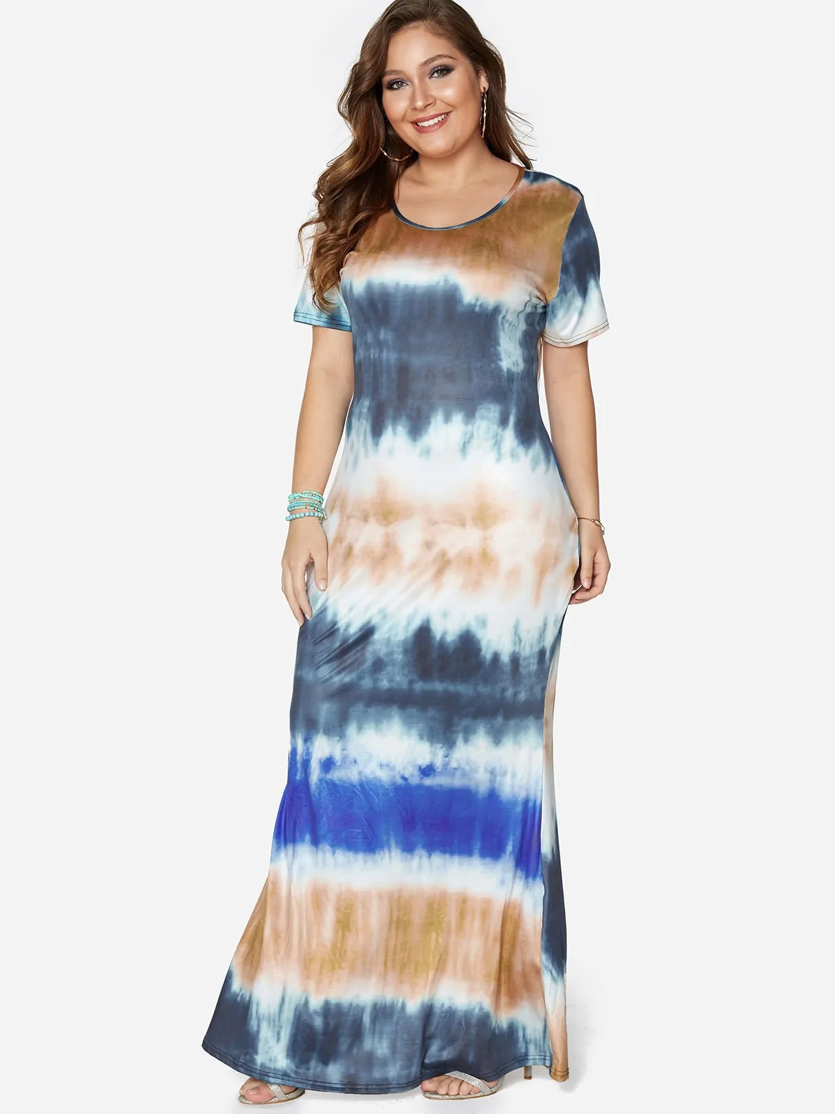 OEM ODM Round Neck Short Sleeve Plus Size Dress