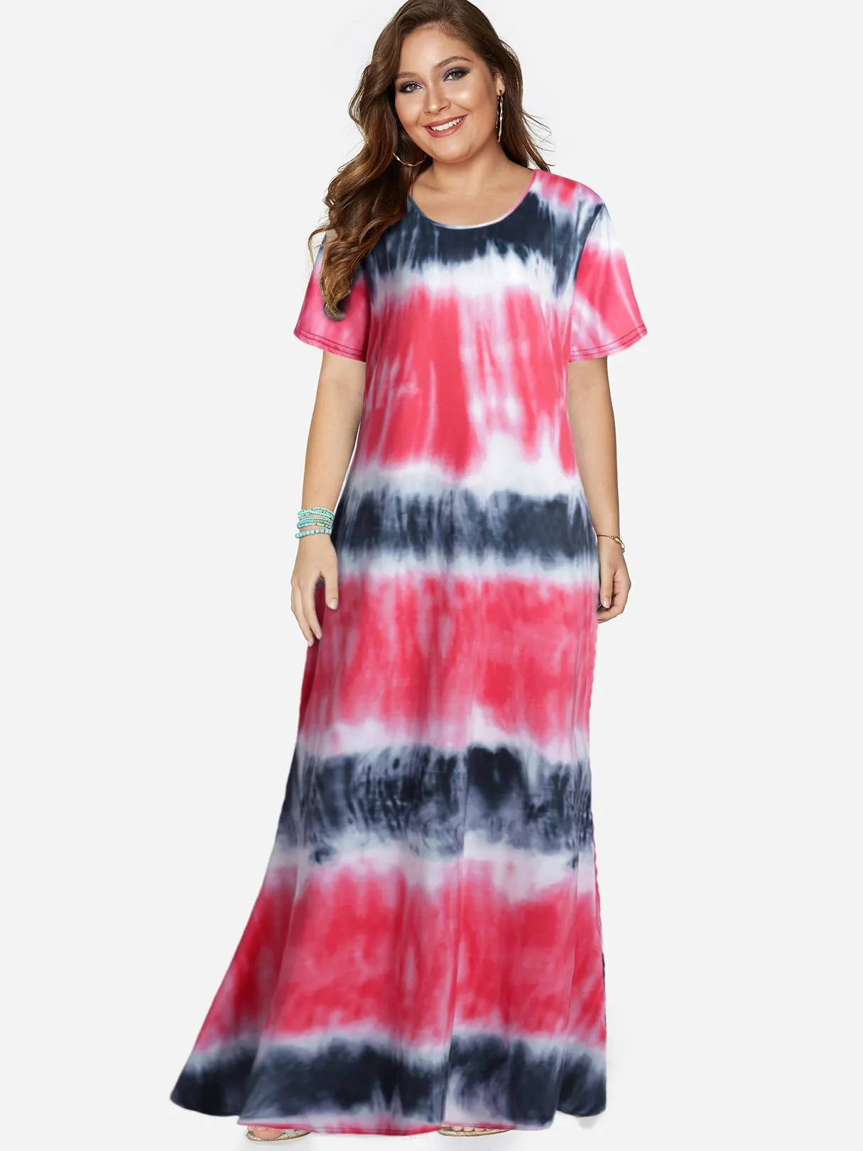 OEM ODM Round Neck Short Sleeve Plus Size Dress