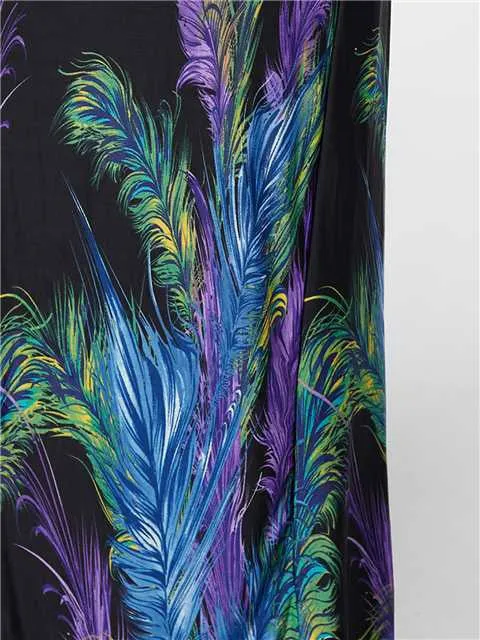 OEM ODM V-Neck Floral Print Backless Short Sleeve Black Plus Size Maxi Dress