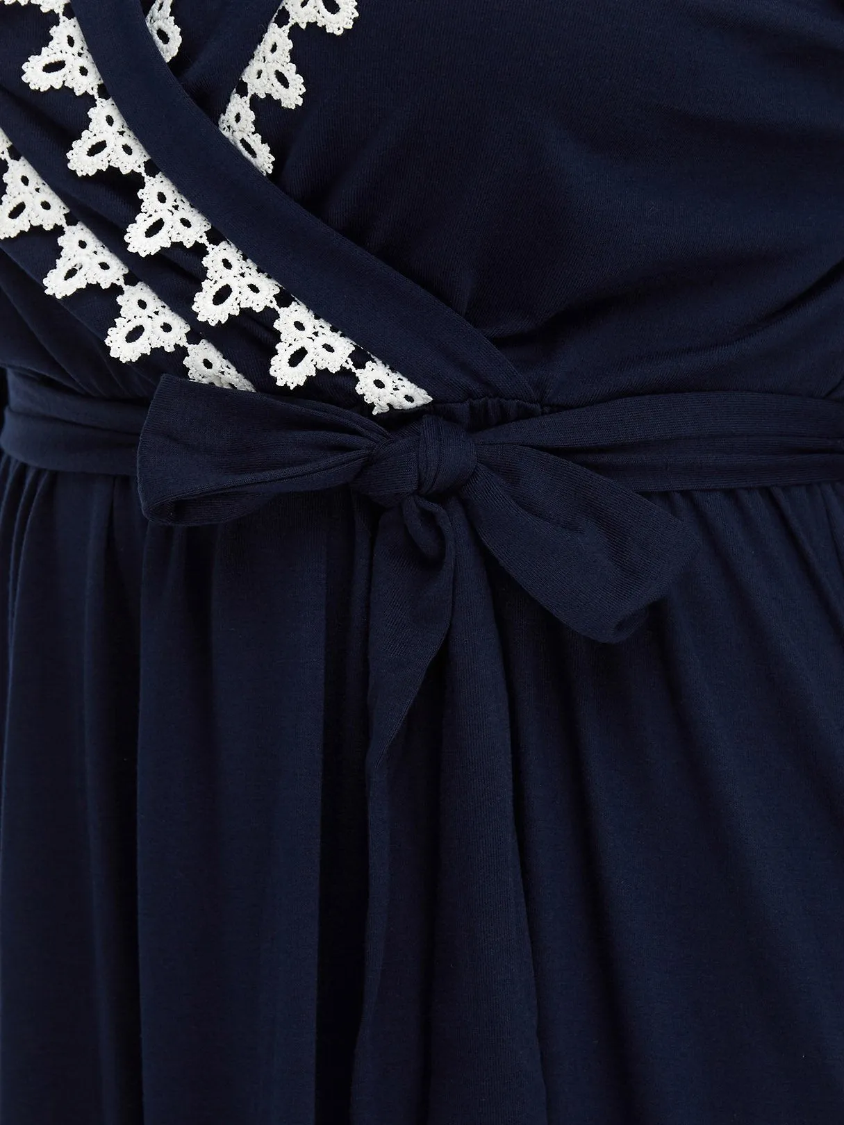 OEM ODM V-Neck Plain Pleated Self-Tie Wrap 3/4 Sleeve Plus Size Dress